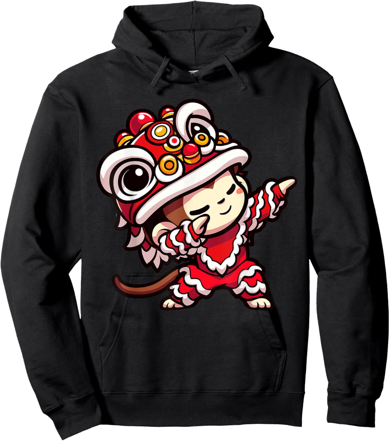 Chinese Lunar New Year 2025 - Dabbing Monkey Lion Dance Hoodie - Hoodie | Black