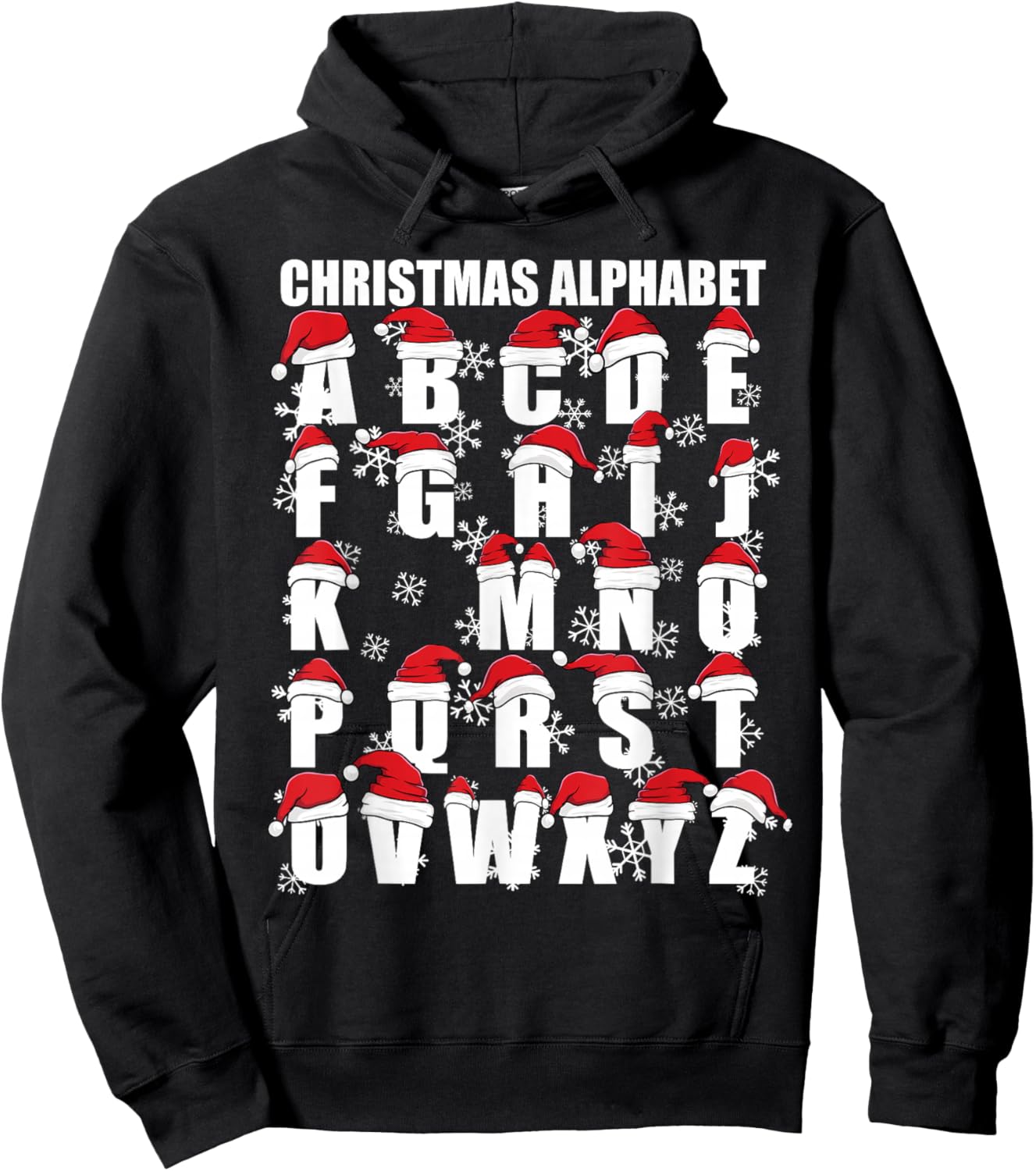 Noel Christmas Kids ABC Teacher No L Alphabet Christmas Hoodie - Hoodie | Black