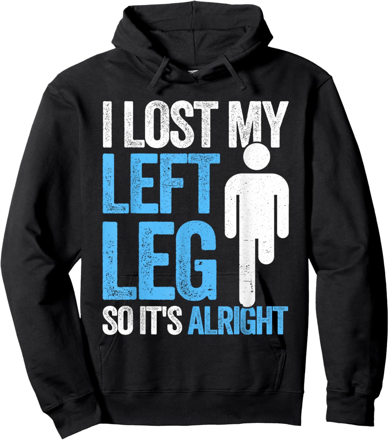 Funny Leg Amputee missing leg amputation Hoodie - Hoodie | Black