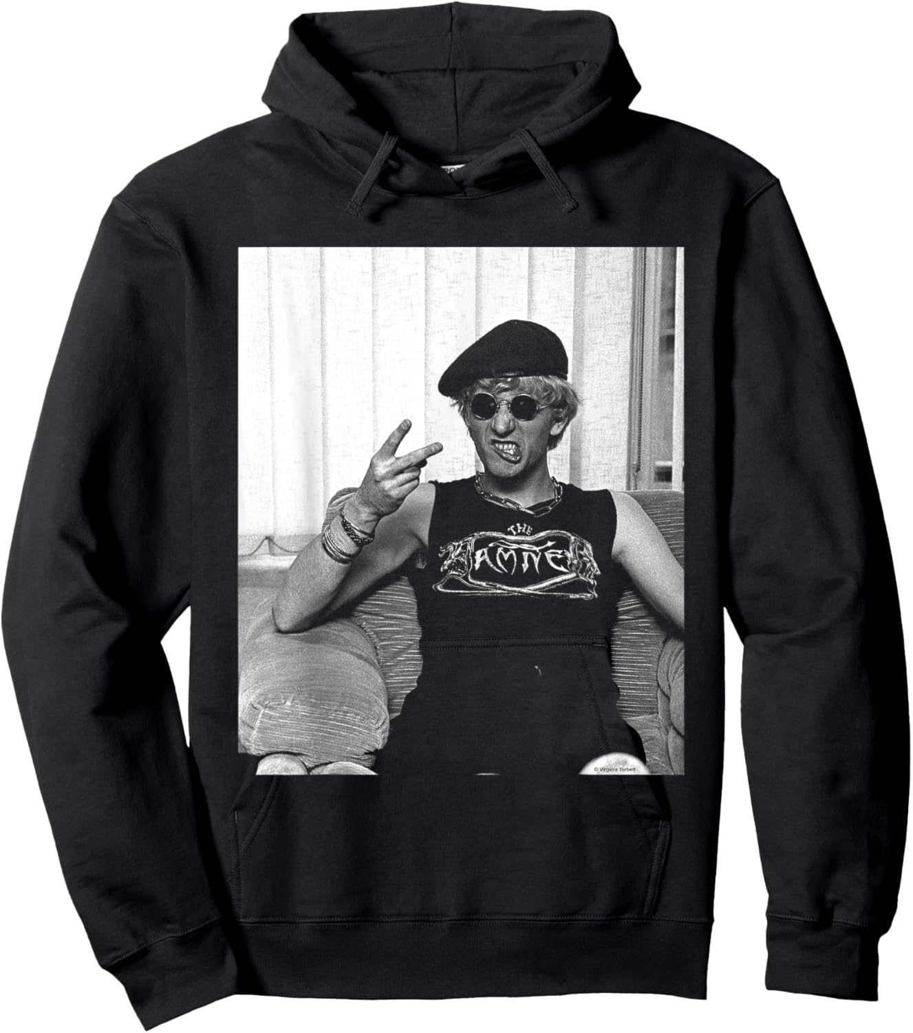 The Damned Captain Sensible Swearing By Virginia Turbett Hoodie - Hoodie | Black