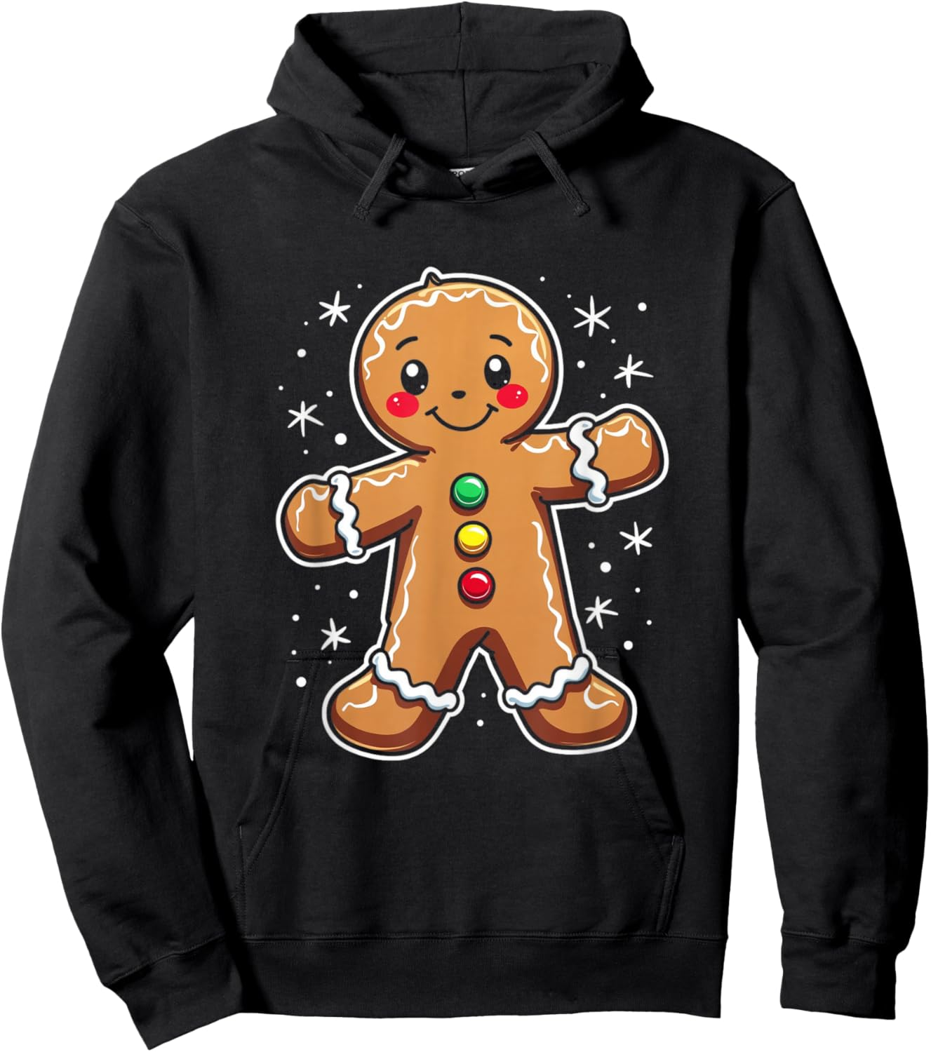 Gingerbread Man Holiday Hoodie - Hoodie | Black