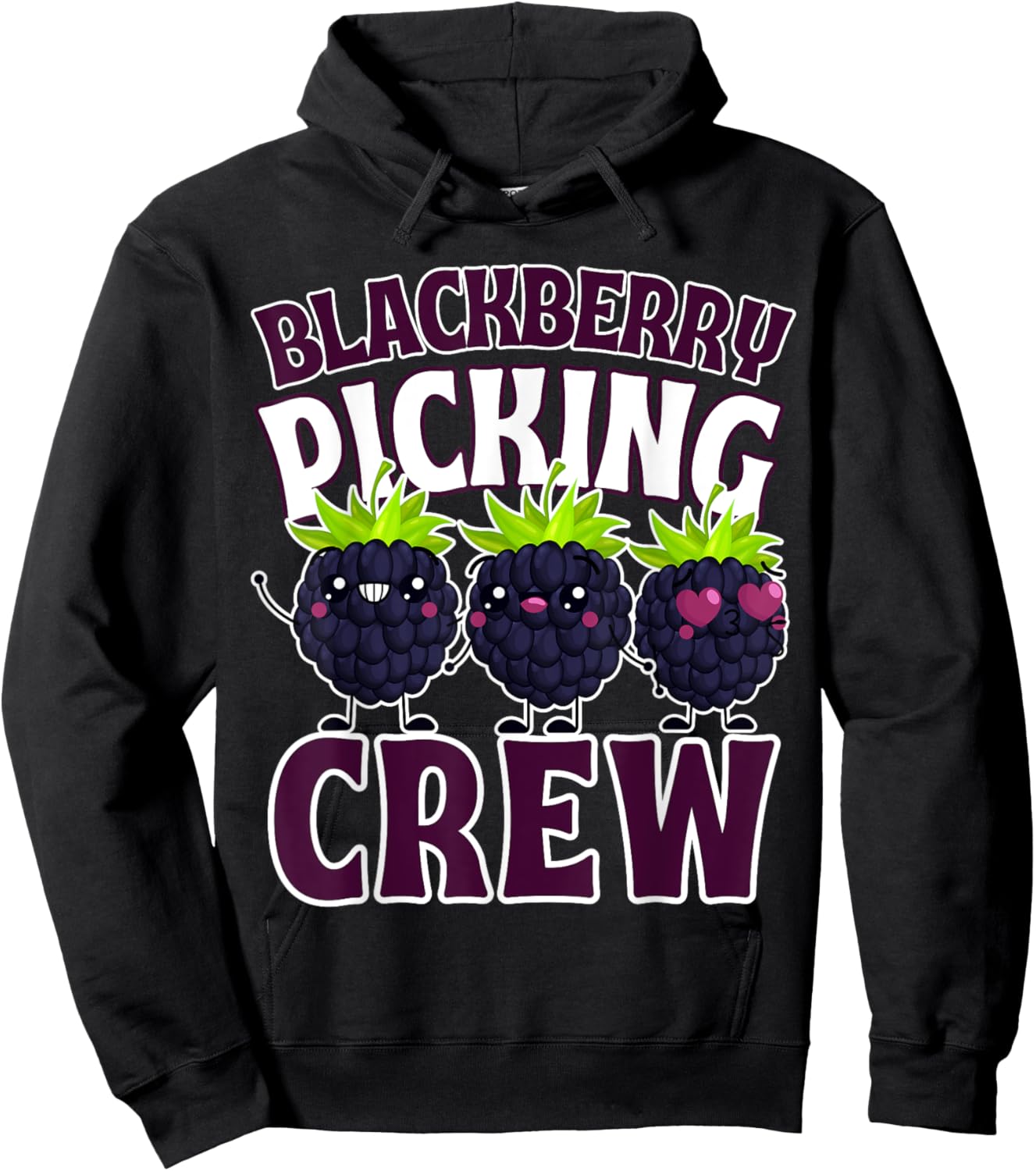 Funny Blackberry Fruit Farm Harvesting Picking Crew Squad Hoodie - Hoodie | Black