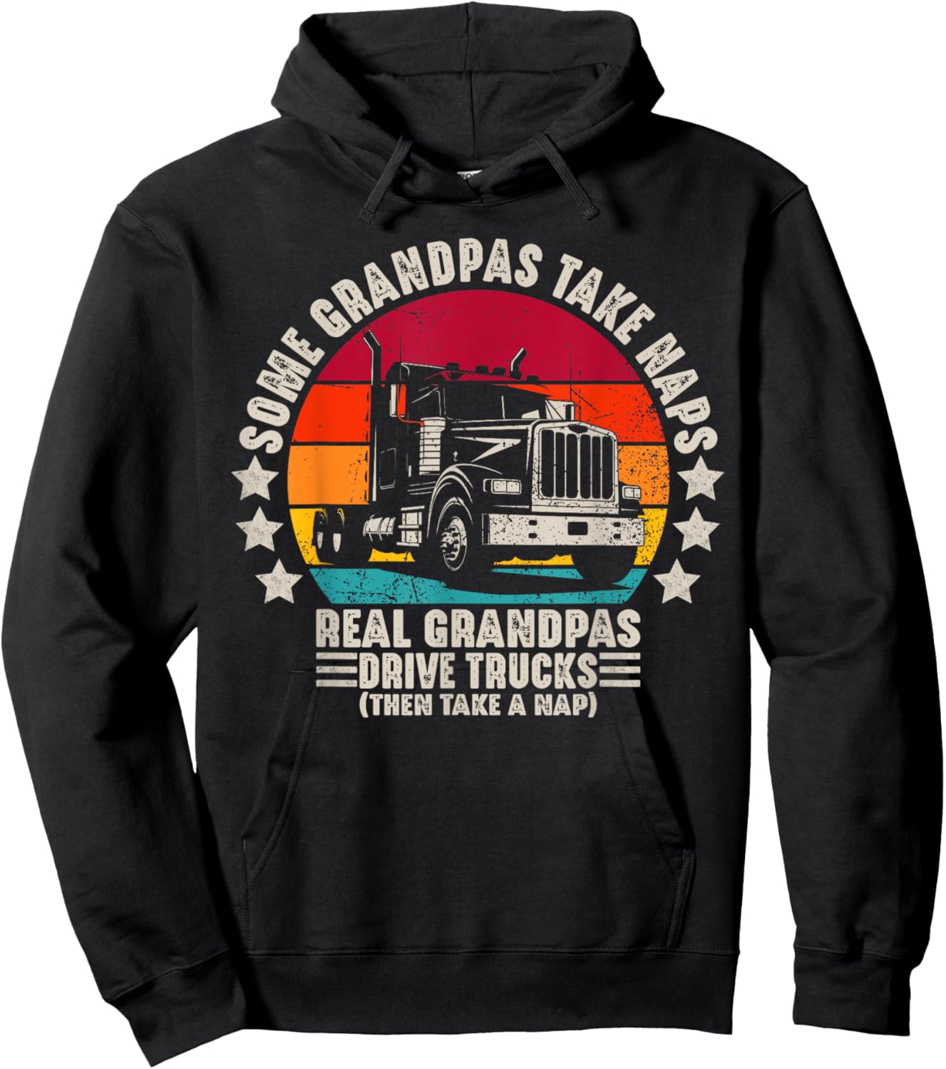Some Grandpas Take Naps Real Grandpas Drive Trucks Hoodie - Hoodie | Black