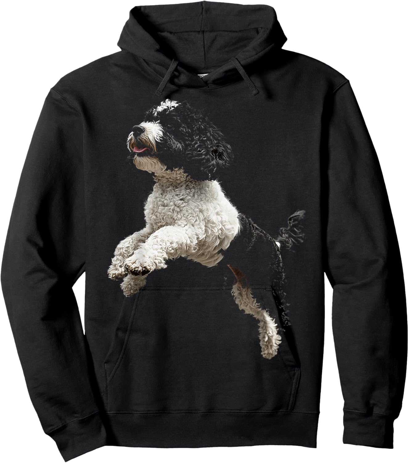 Portuguese Water Dog Motif Pet Artwork Portuguese Water Hoodie - Hoodie | Black