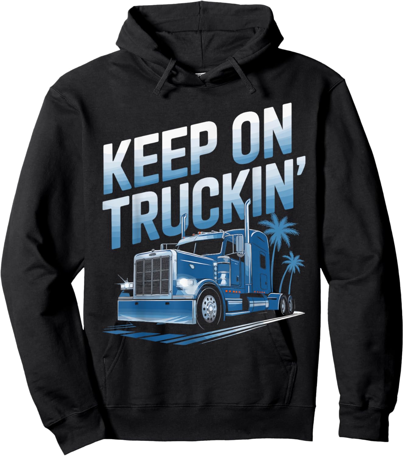 Keep on Truckin' Vintage Trucker T Shirt Hoodie - Hoodie | Black