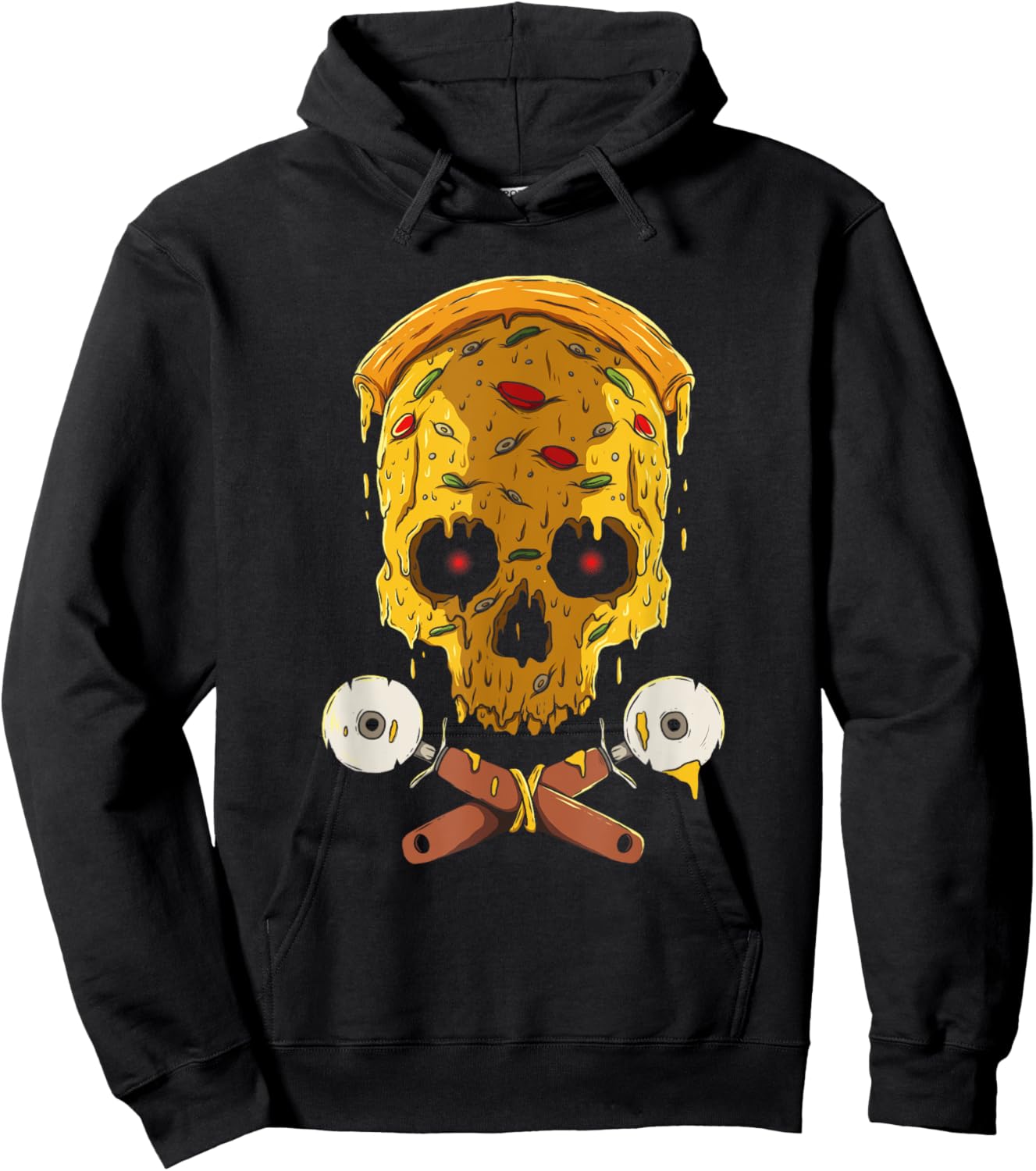 Pizza Skull: Fast Food Frenzy Hoodie - Hoodie | Black