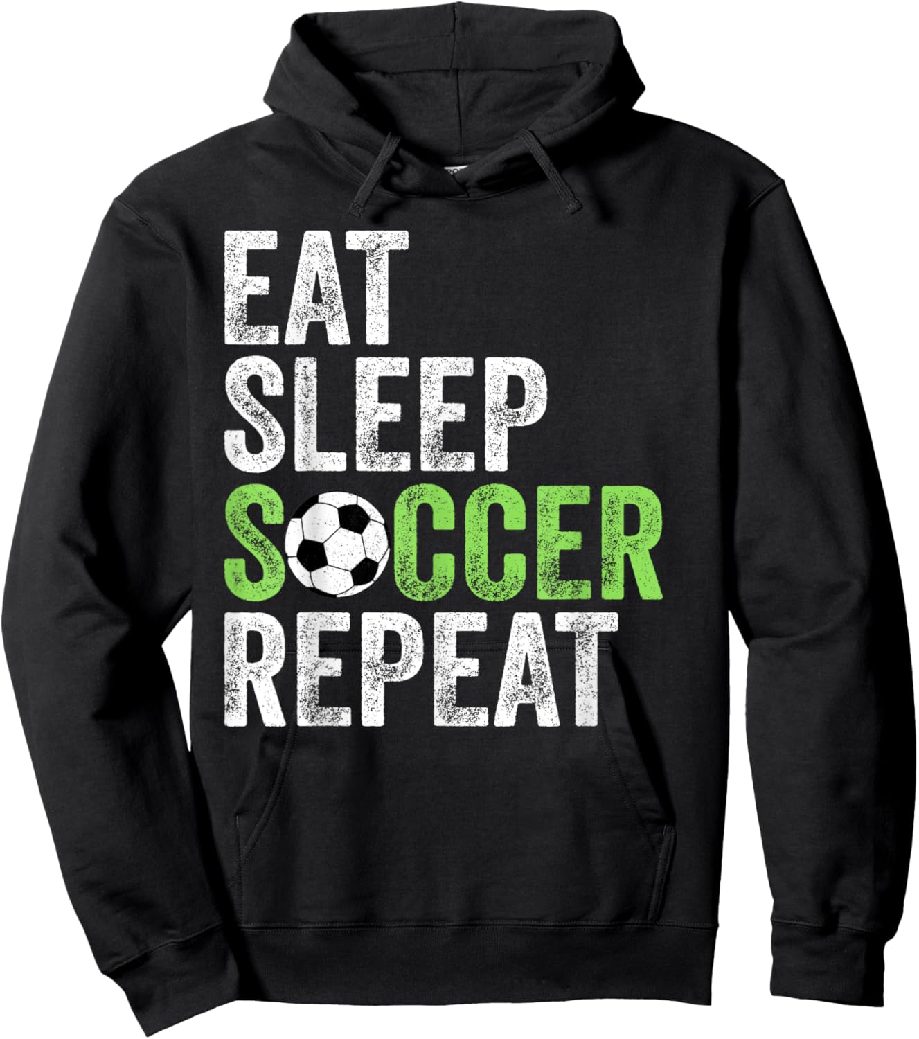 Eat Sleep Soccer Repeat Shirt Cool Sport Player Vintage Hoodie - Hoodie | Black