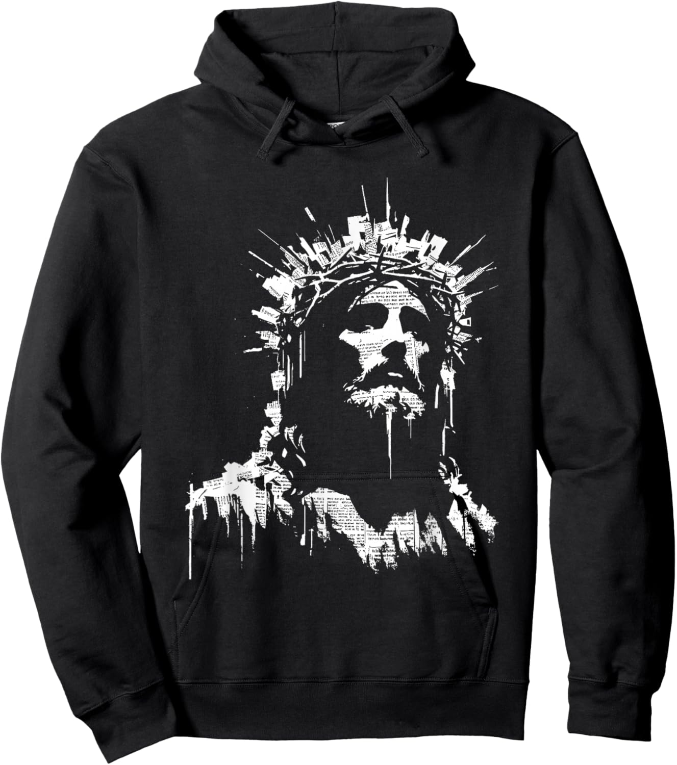 Jesus Newspaper Illustration - Vintage Christian Religious Hoodie - Hoodie | Black