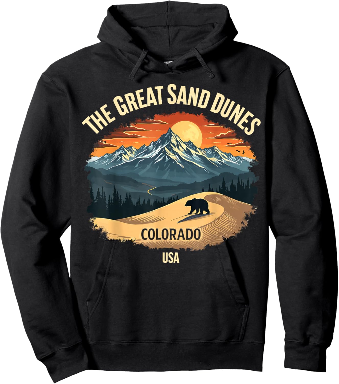 Great Sand Dunes Colorado Nature Adventure Design Hoodie - Hoodie | Black