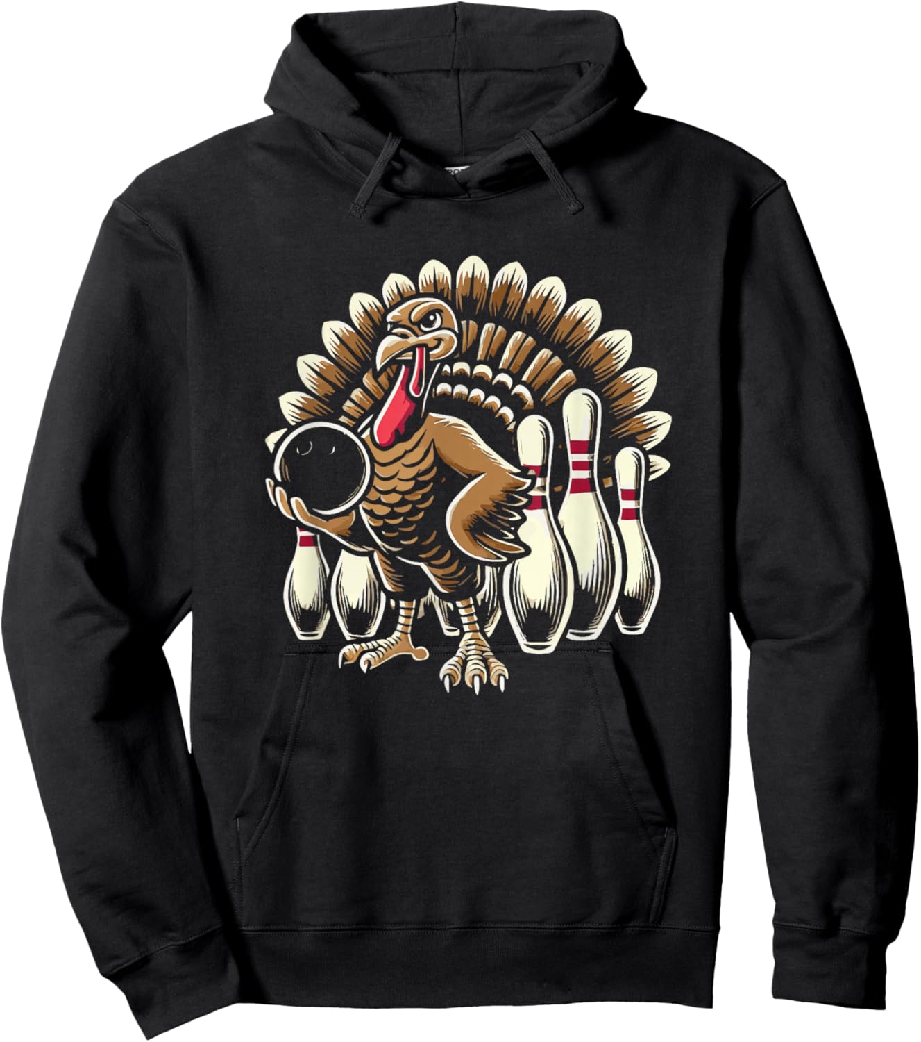 Bowling Turkey Thanksgiving Thanksgiving Day Turkeys Hoodie - Hoodie | Black