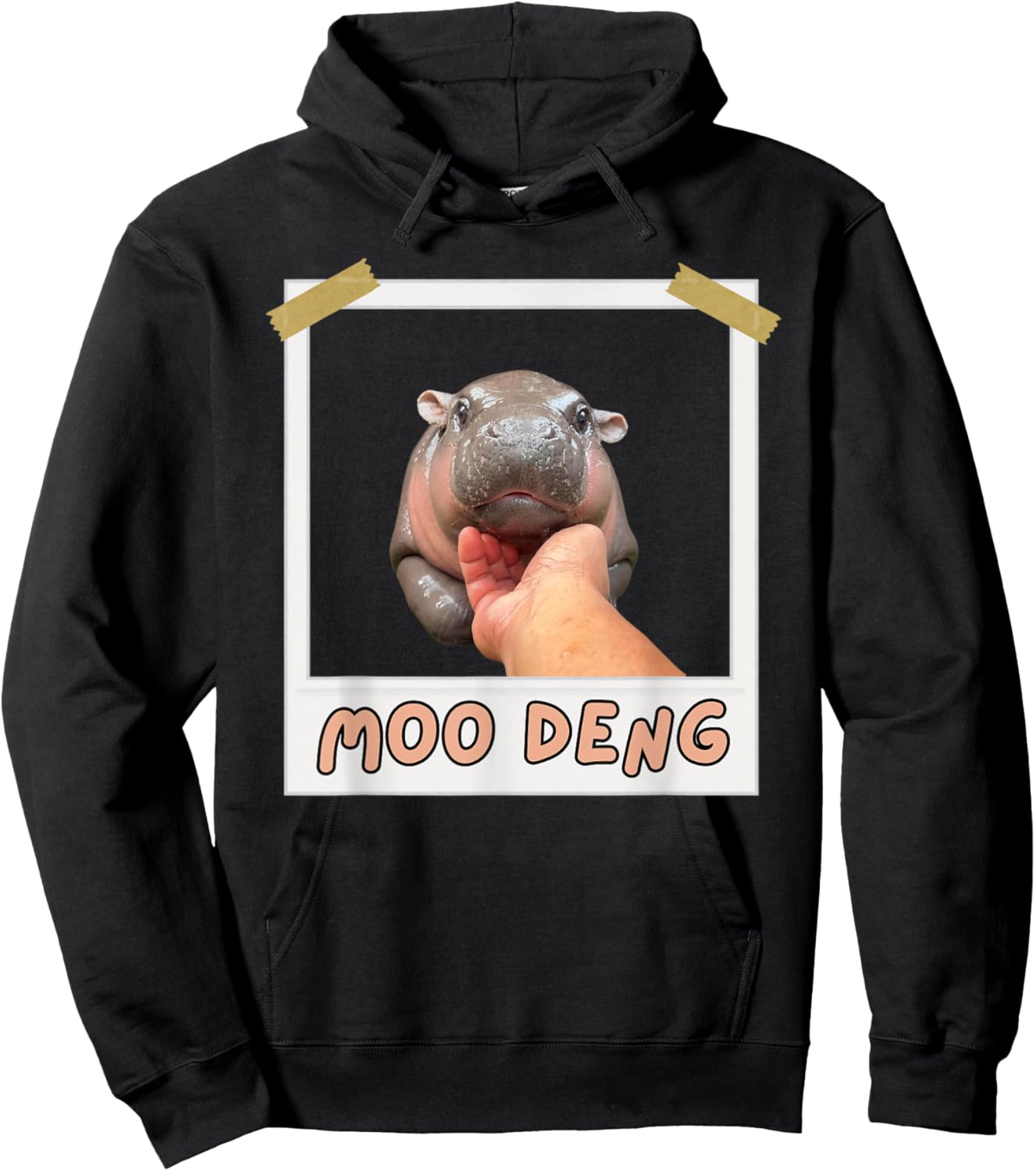 Moo-Deng Baby Pygmy Hippo Cute Zoo For Family Hoodie - Hoodie | Black