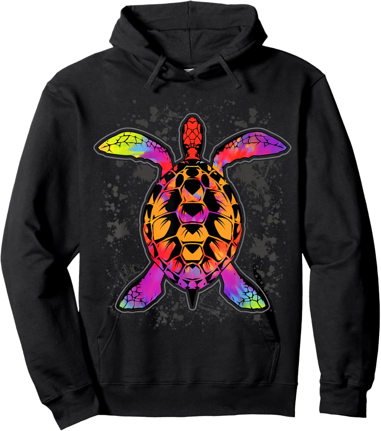 Tie Dye Turtle Ocean Animals Tie Dyed Hoodie - Hoodie | Black