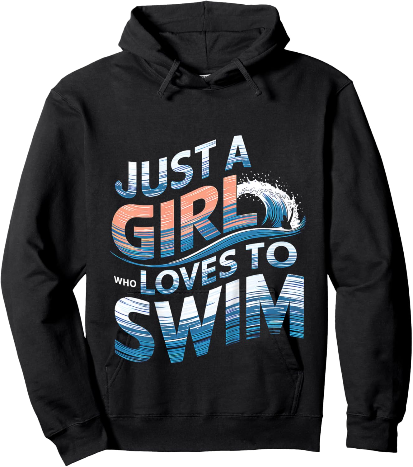 Swimming Just A Girl Who Loves Swim Funny Swimmer Girls Hoodie - Hoodie | Black