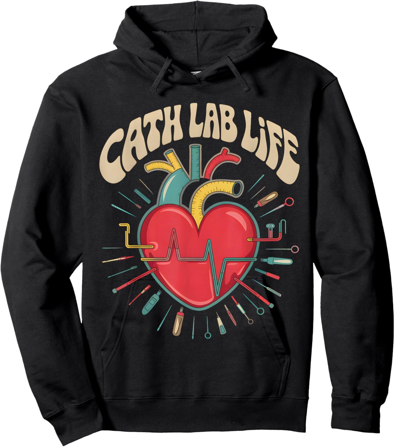Cath Lab Life Cardiac Cath Lab Medical Medicine Hoodie - Hoodie | Black