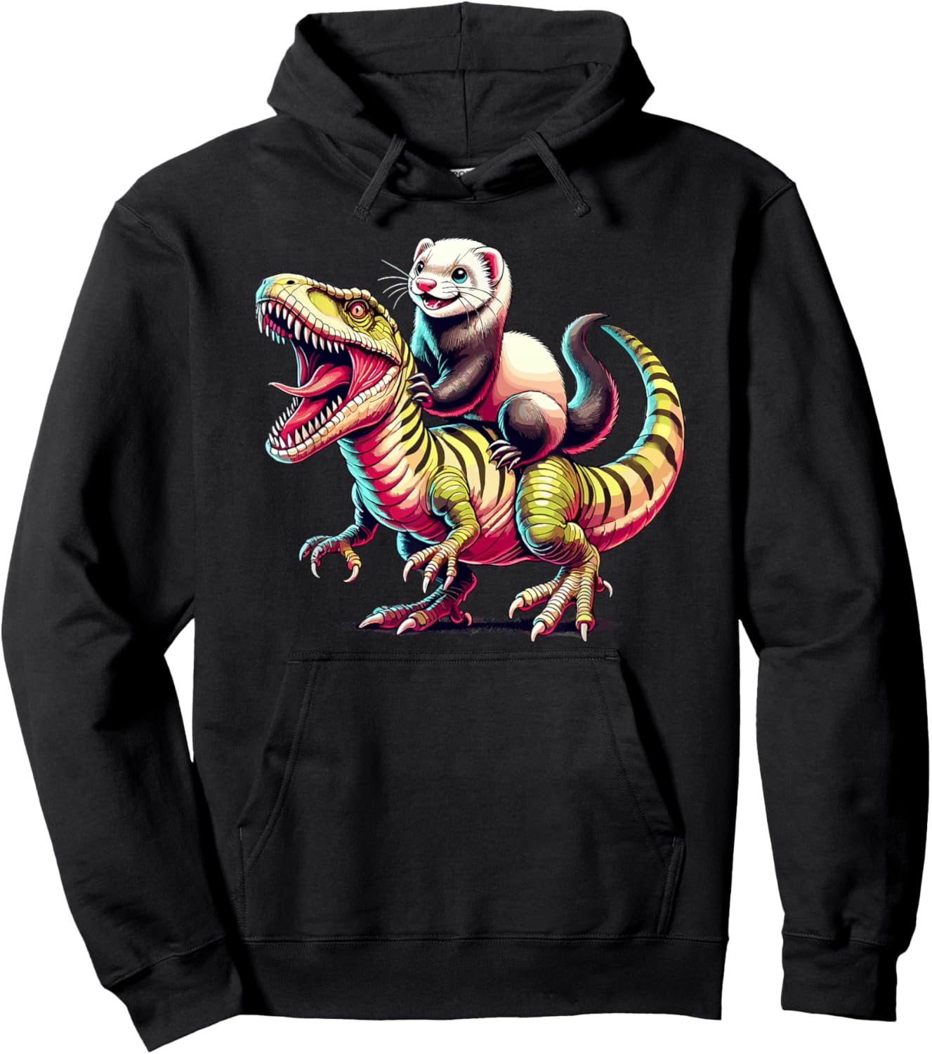 Dinosaur T-Rex Ferret Tyrannosaurus Rex Hoodie - Hoodie | Black