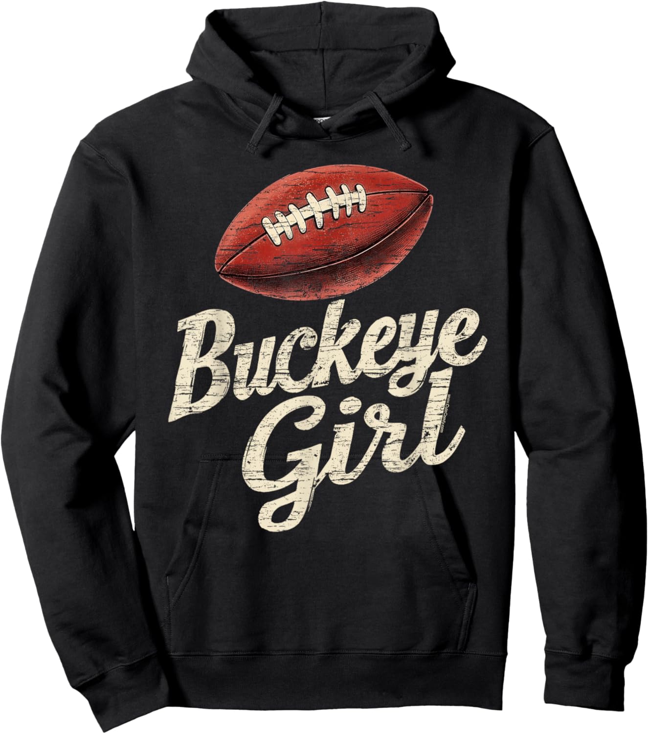 Buckeye Girl Vintage Sports Ohio Home State Hoodie - Hoodie | Black