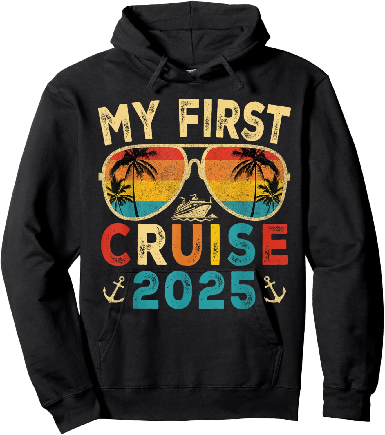 My First Cruise 2025 Family Vacation Trip First Time Cruise Hoodie - Hoodie | Black