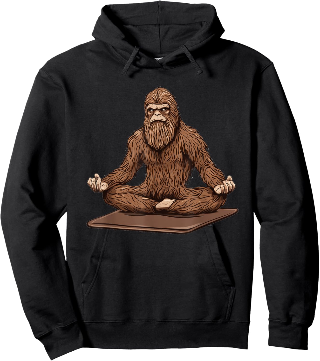 Sasquatch Using a Yoga Mat Hoodie - Hoodie | Black