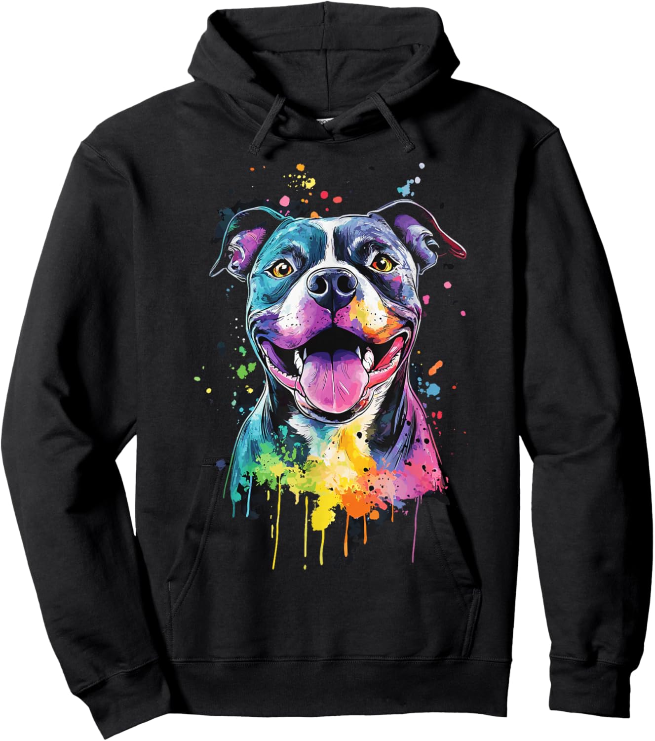 PitBull Mom Dog Lover Colorful Artistic Pitbull Owner Women Hoodie - Hoodie | Black