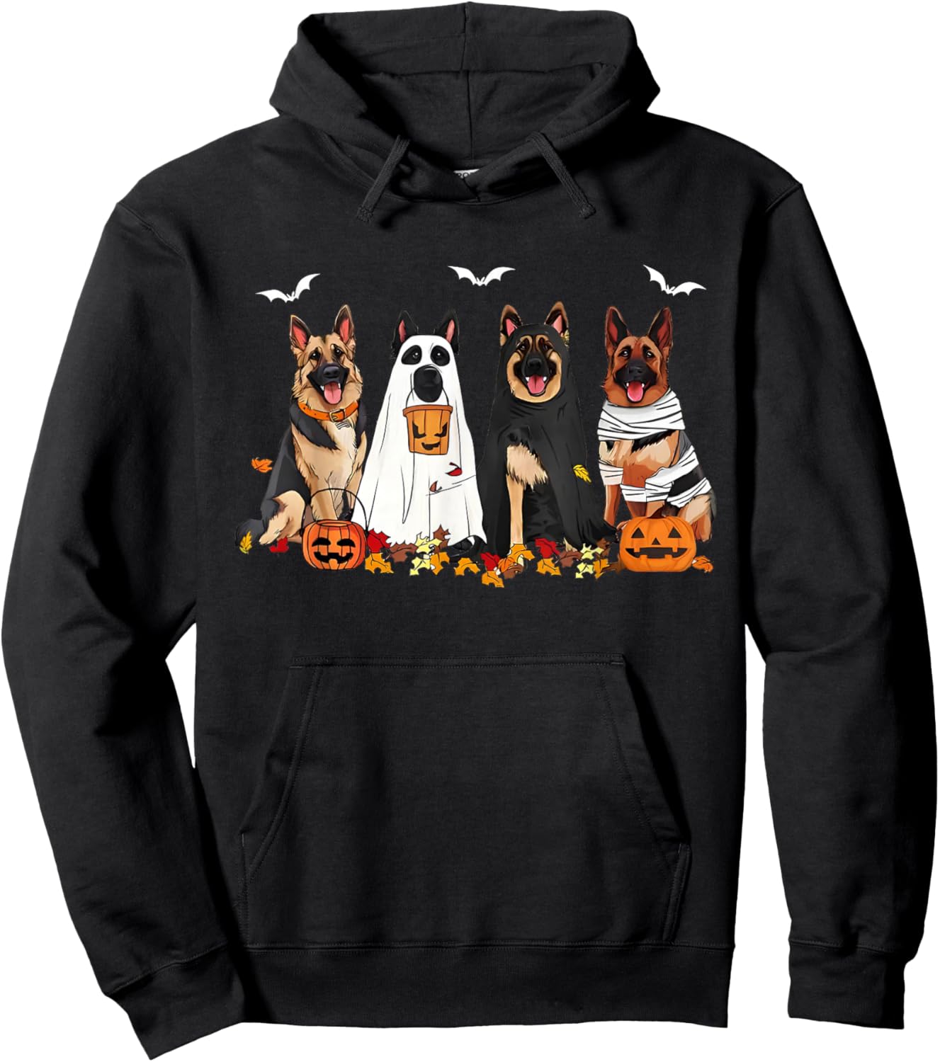 Funny Ghost German Shepherd Halloween Dog Mom Dog Witch Hoodie - Hoodie | Black