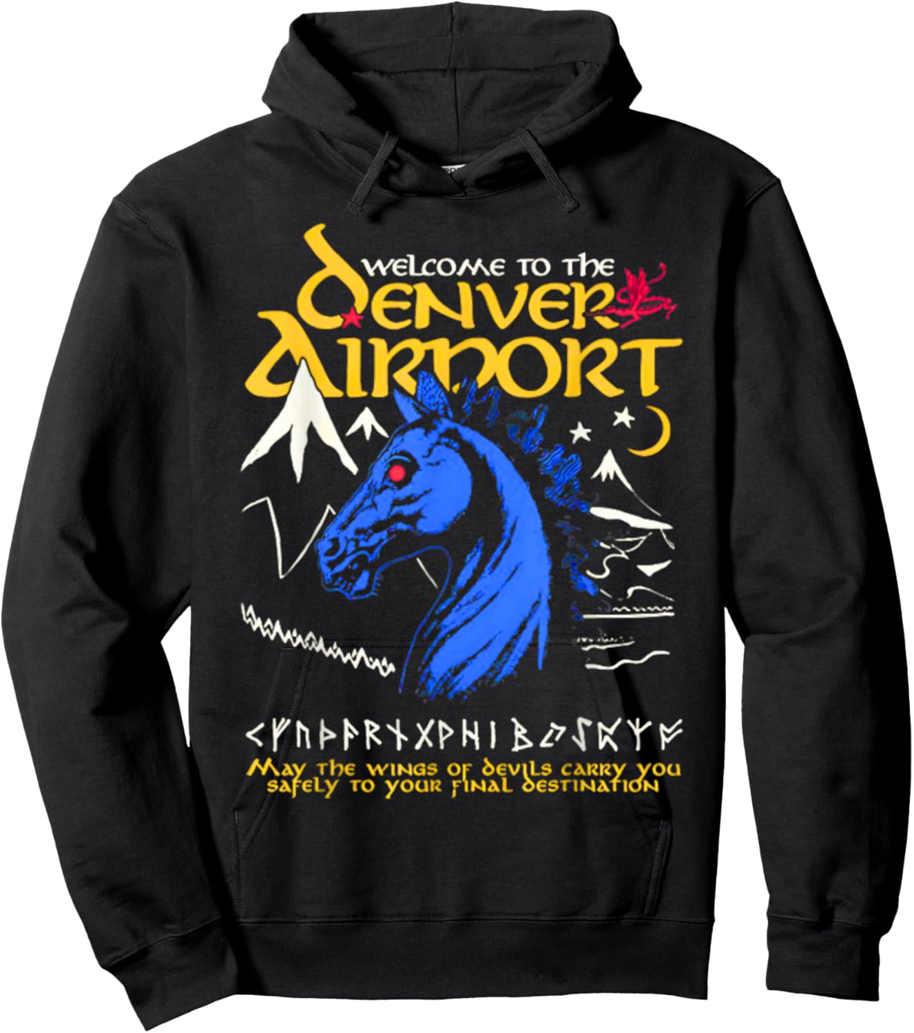 Welcome To The Legend Horse Denver Airport Hoodie - Hoodie | Black