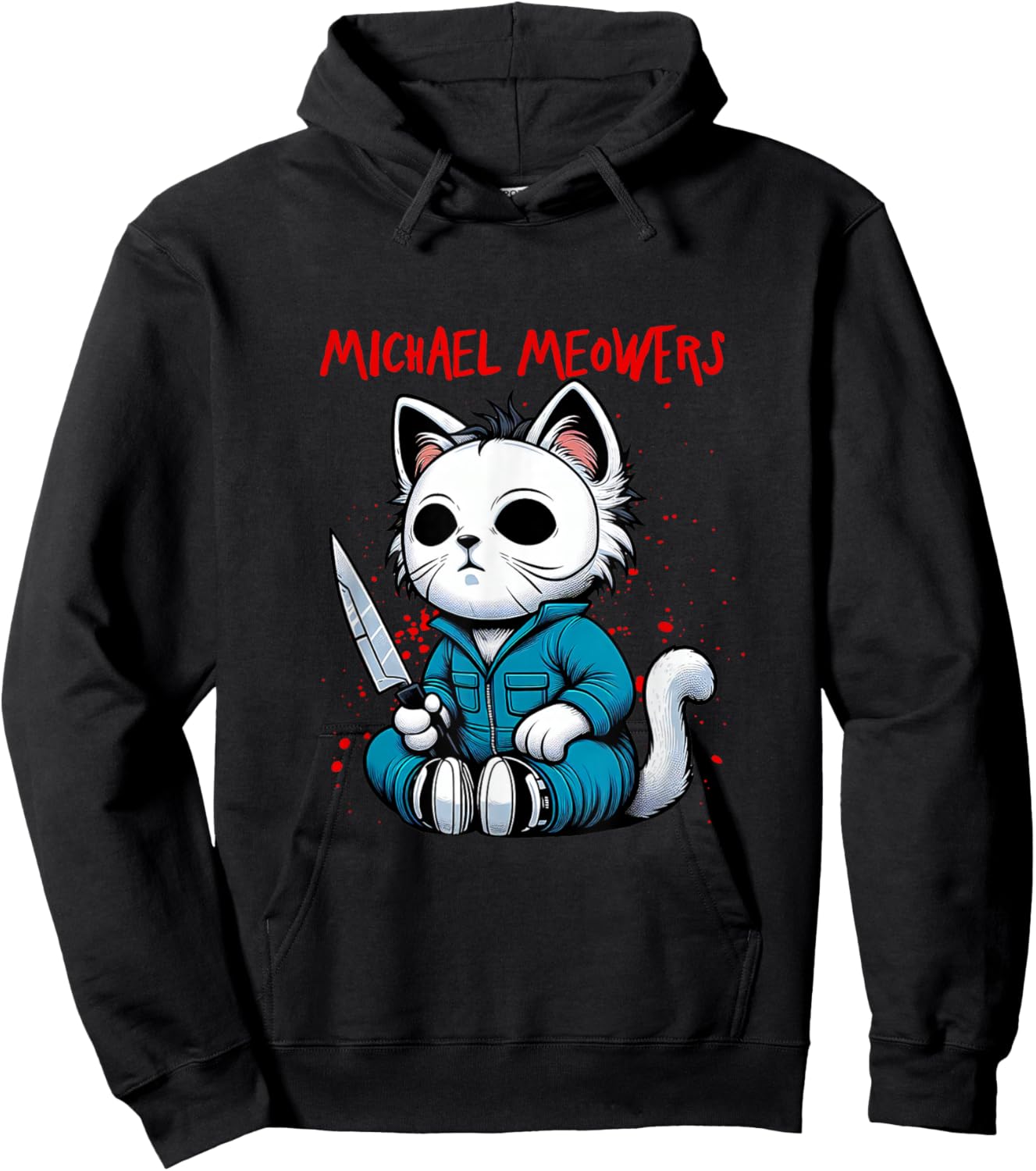 Funny Cat Motif Crazy Cat Graphic Michael Meowers Cat Women Hoodie - Hoodie | Black