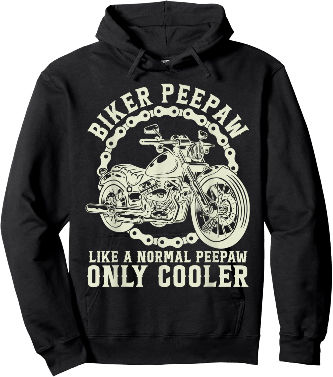 Biker Peepaw Like A Normal Peepaw Only Cooler Hoodie - Hoodie | Black