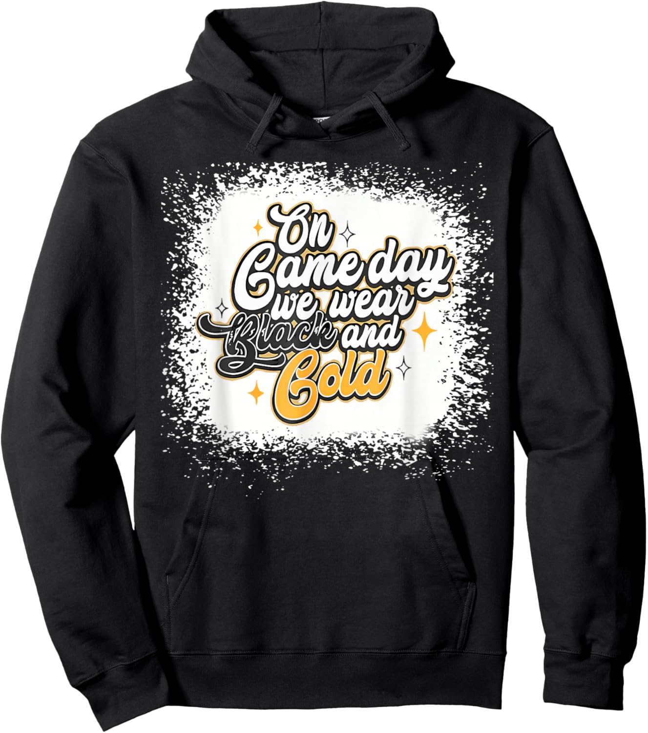 Bleached On Gameday Football We Wear Gold & Black Hoodie - Hoodie | Black