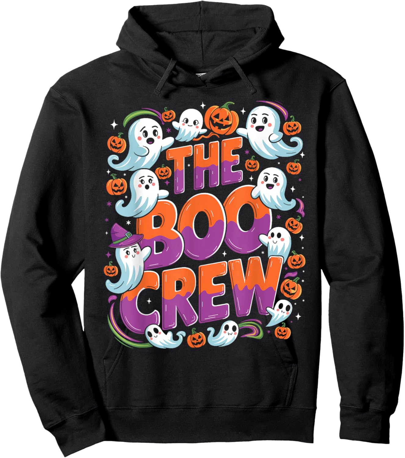 Halloween Trick Treat Ghost The Boo Crew Hoodie - Hoodie | Black