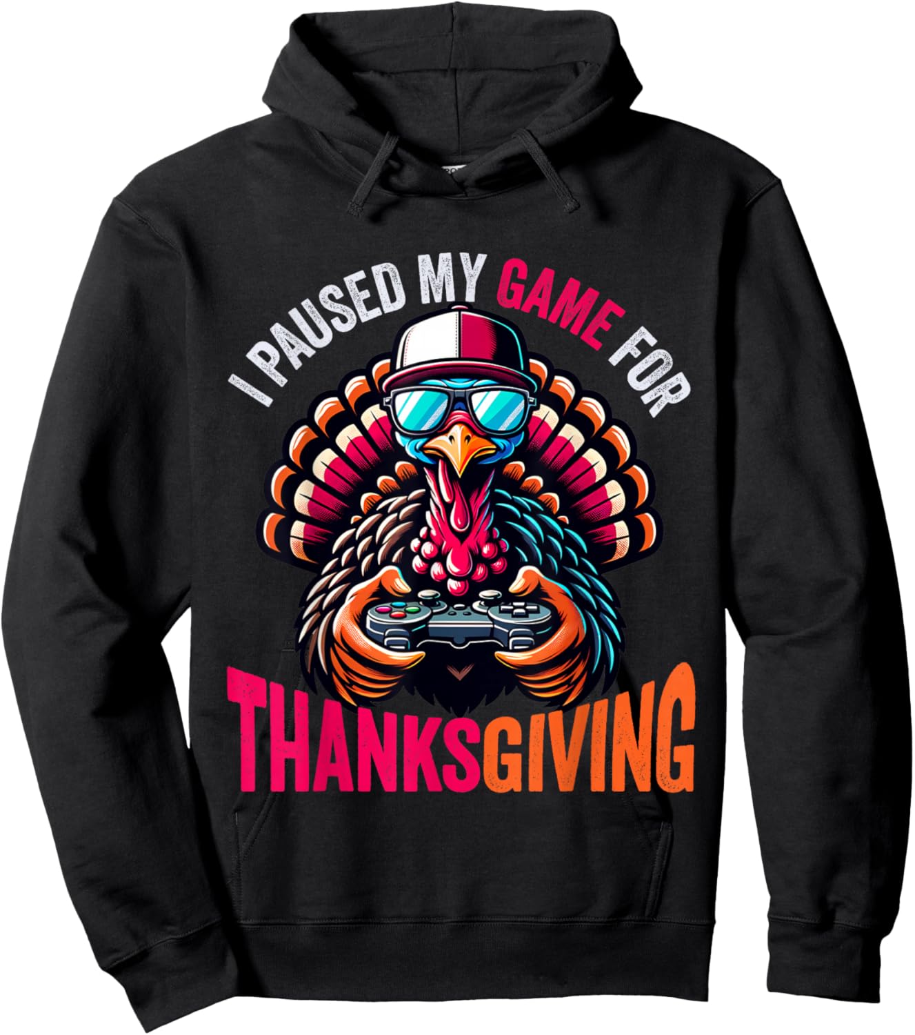Gamer Thanksgiving Shirt Boys Kids Videogame Gaming Turkey Hoodie - Hoodie | Black