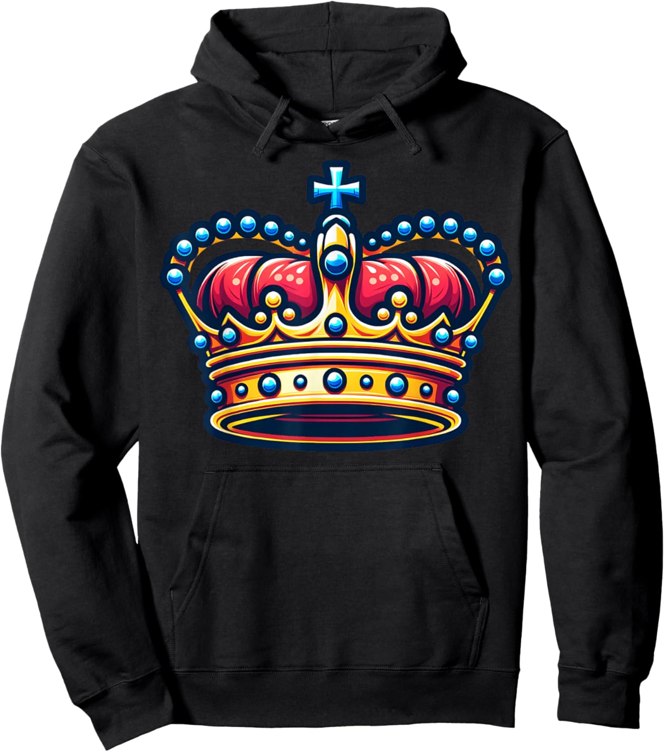 Elegant Royal Crown Illustration for Adults Hoodie - Hoodie | Black