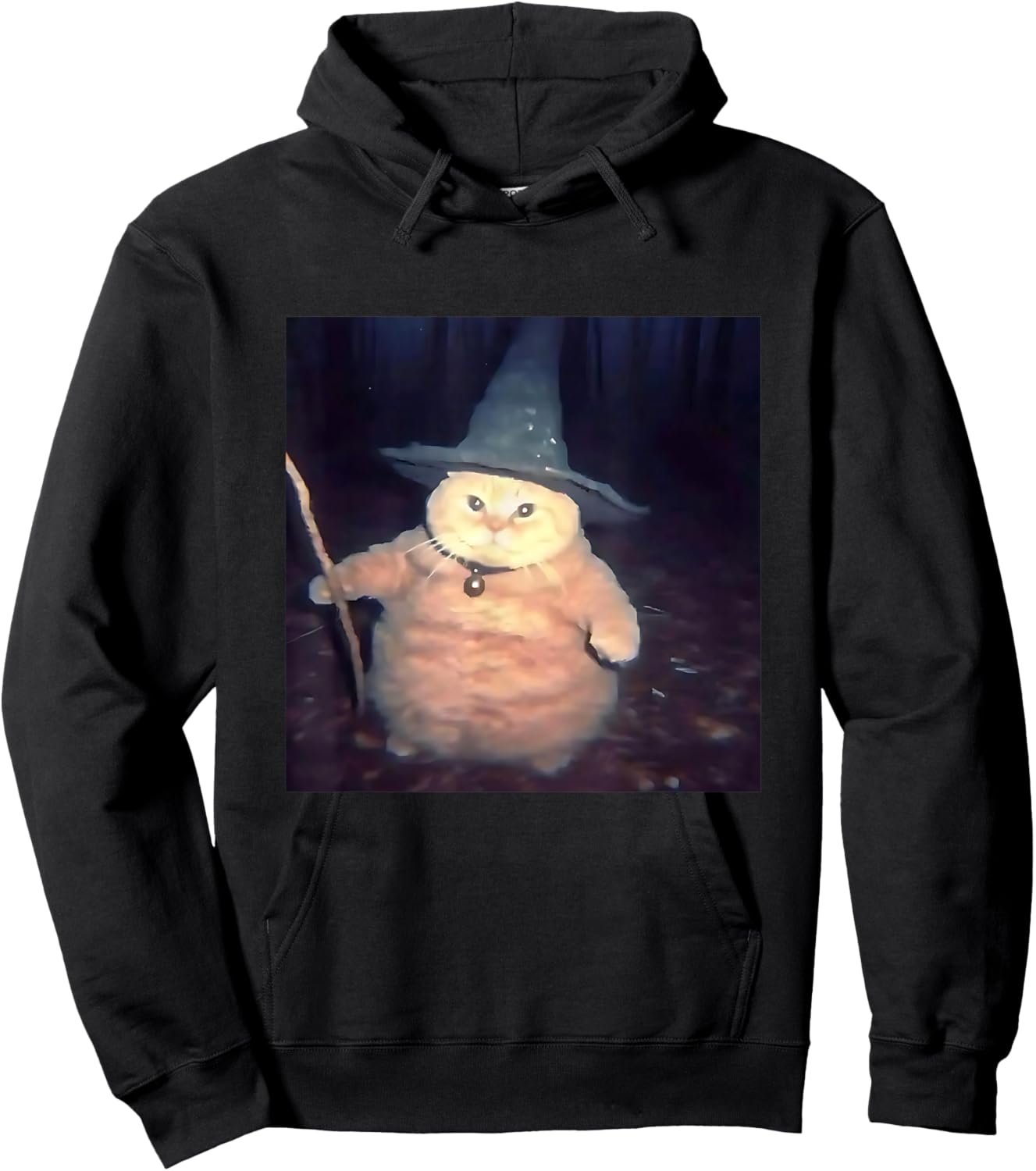 Wizard Cat Weird Funny Halloween Cat Meme Hoodie - Hoodie | Black