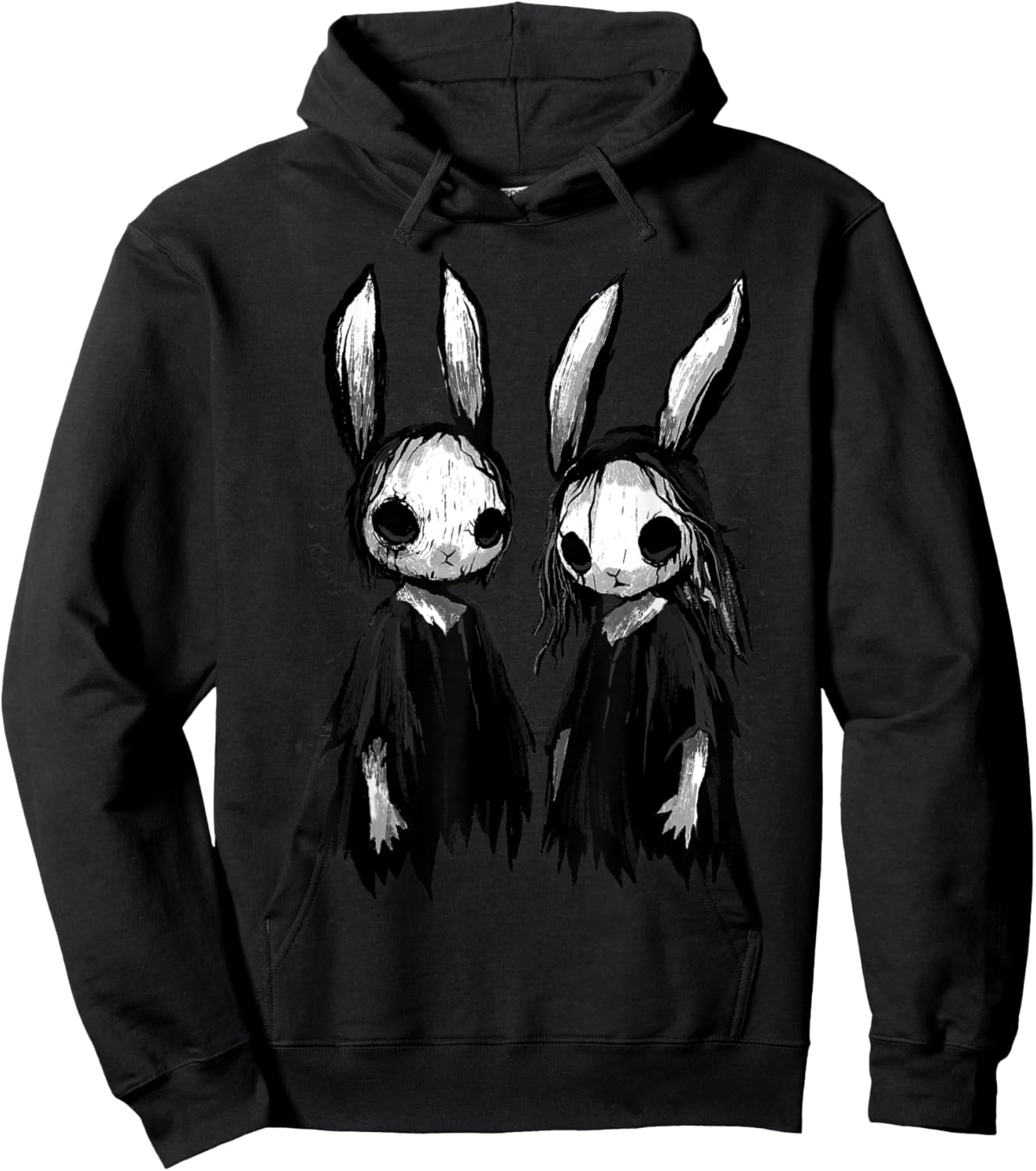Gothic Shirt Creepy Bunny Goth Rabbit Evil Bunnies Weirdcore Hoodie - Hoodie | Black