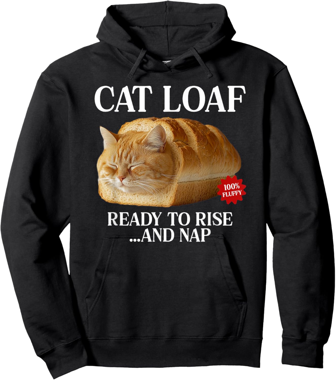 Lazy Cat Loaf Kitten Bread Funny Loafing Cat Women Kids Hoodie - Hoodie | Black