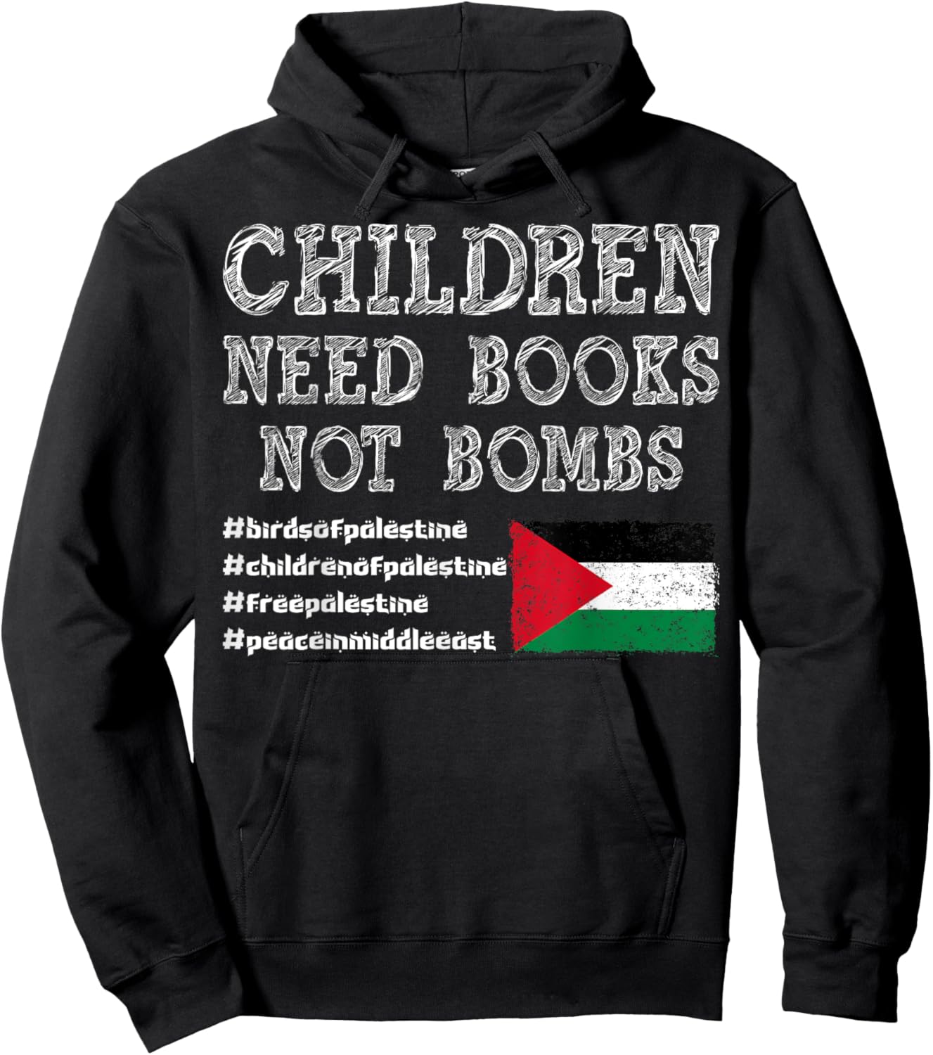 Children of Palestine need books, not bombs Hoodie - Hoodie | Black