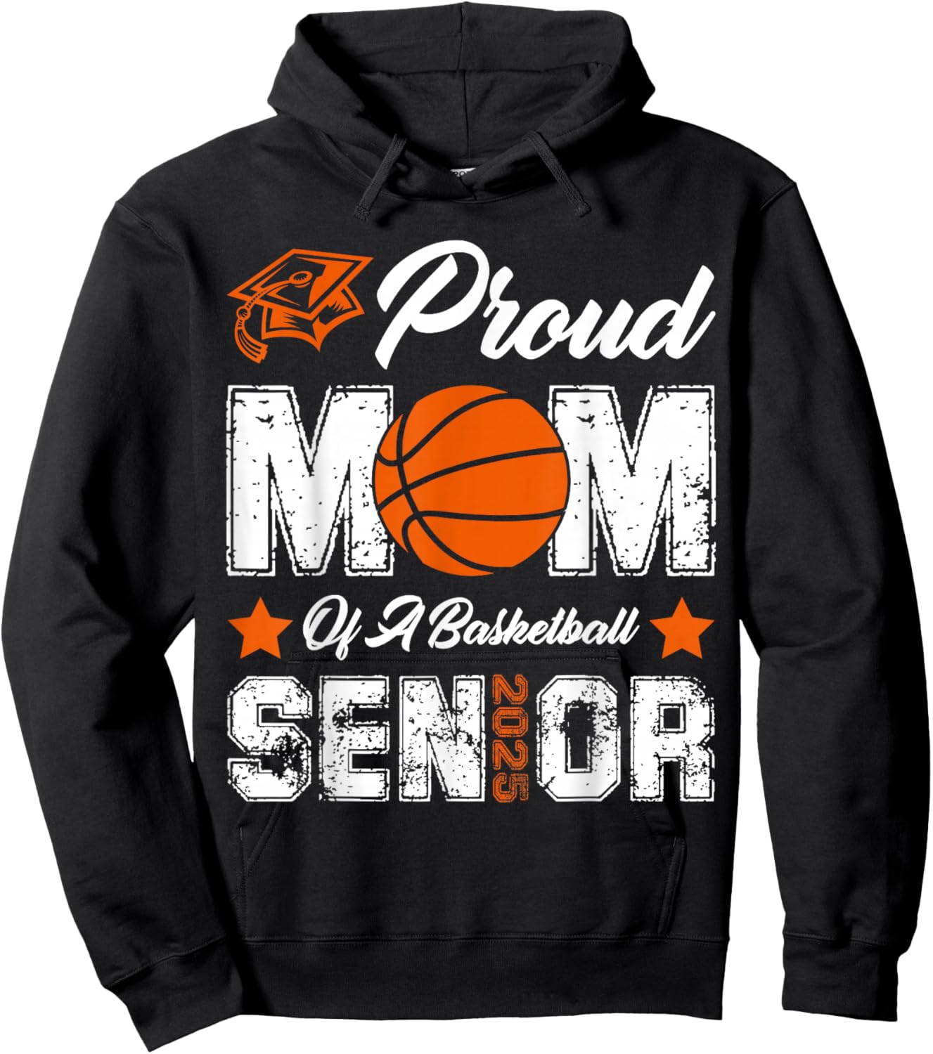 Proud Mom of a Basketball Senior Class of 2025 Graduation Hoodie - Hoodie | Black