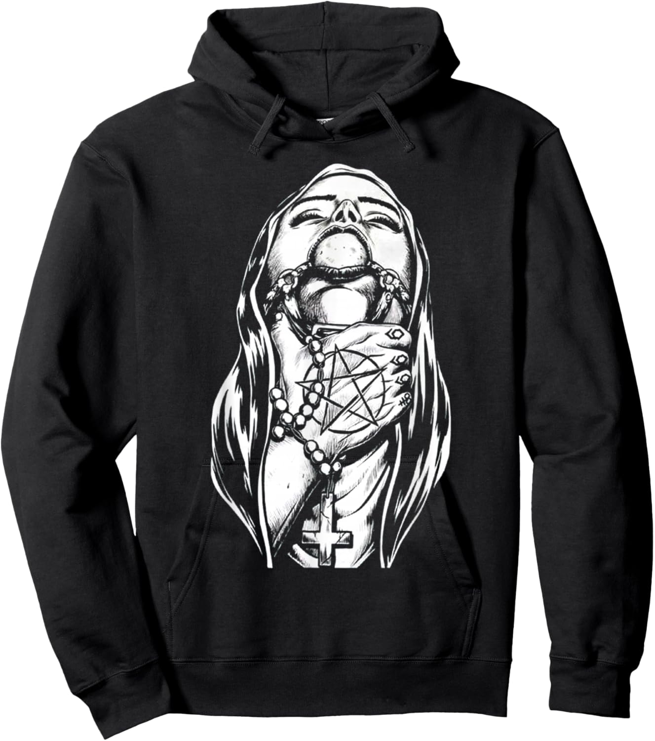 Peach-Bruh Chokehold Nun Bad Religion Dark Style Crazy Nun Hoodie - Hoodie | Black