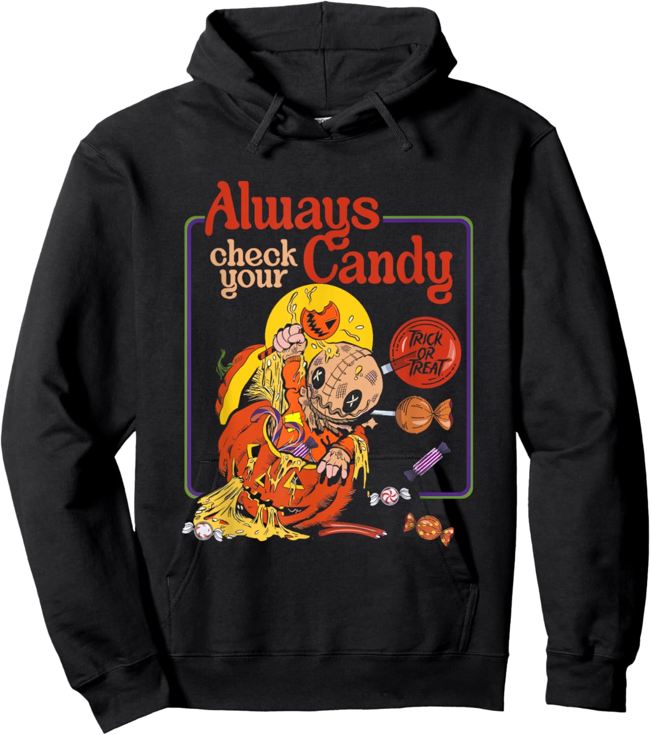 Trick or Treat Always Check Your Candy Mummy Pray Hoodie - Hoodie | Black