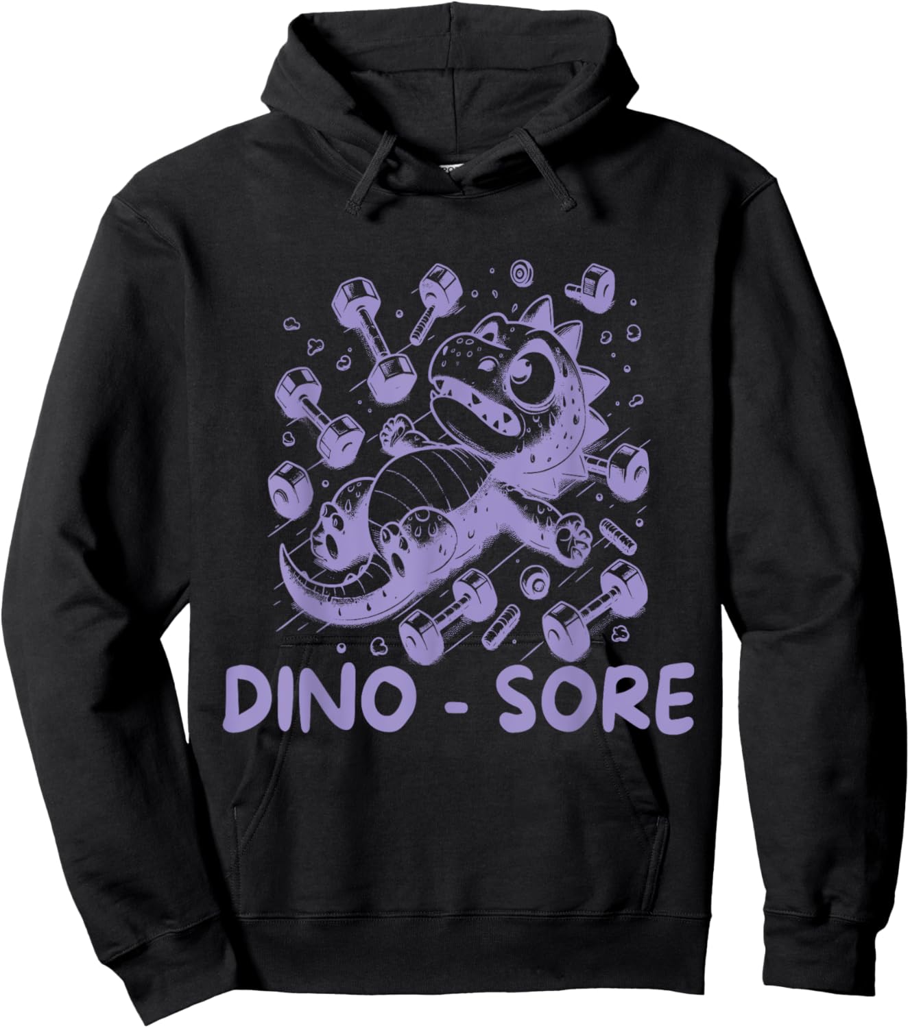 Funny Dinosaur Workout Gag Dino Sore Lifting Gym Hoodie - Hoodie | Black