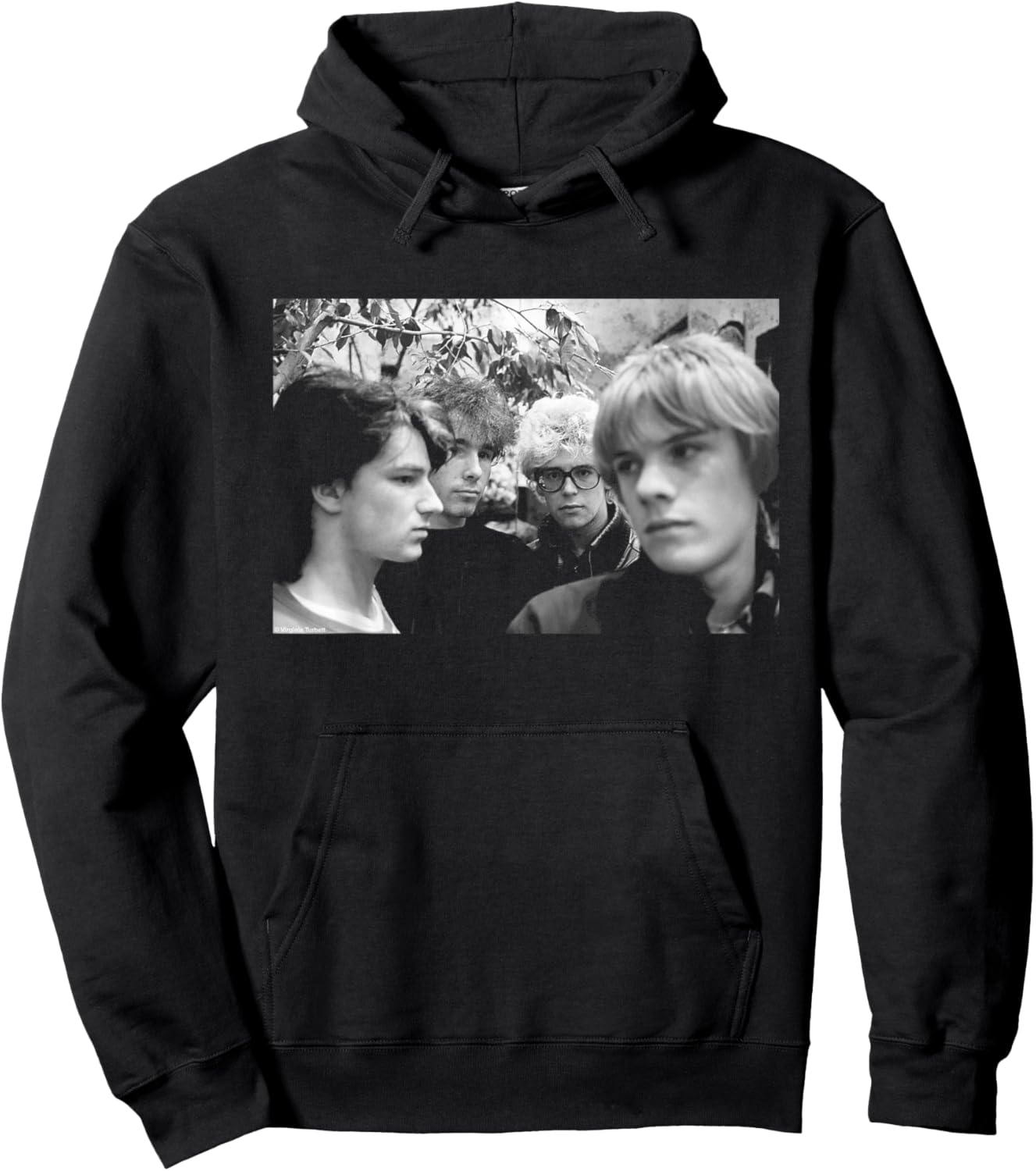 U2 Band Portrait Holland Boy Tour 1980 by Virginia Turbett Hoodie - Hoodie | Black
