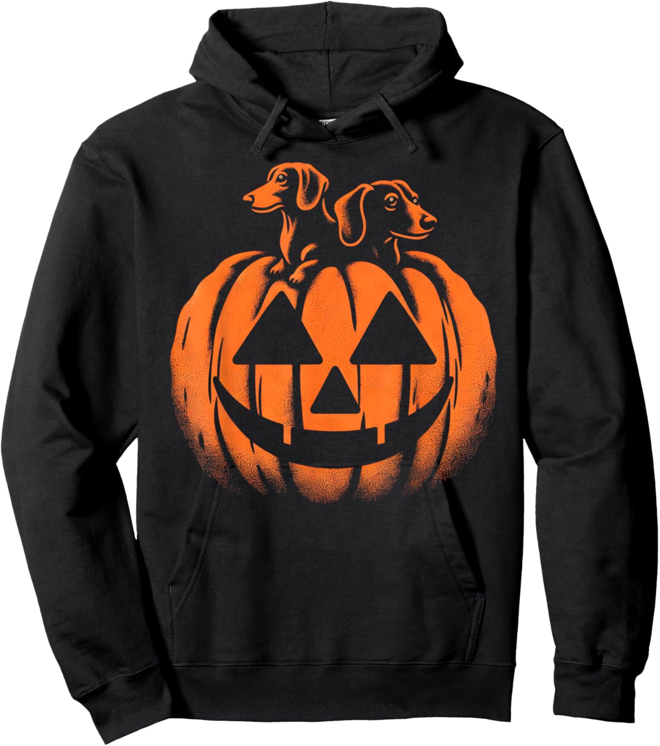 Dog Halloween Dachshund Jack O Lantern Pumpkin Hoodie - Hoodie | Black