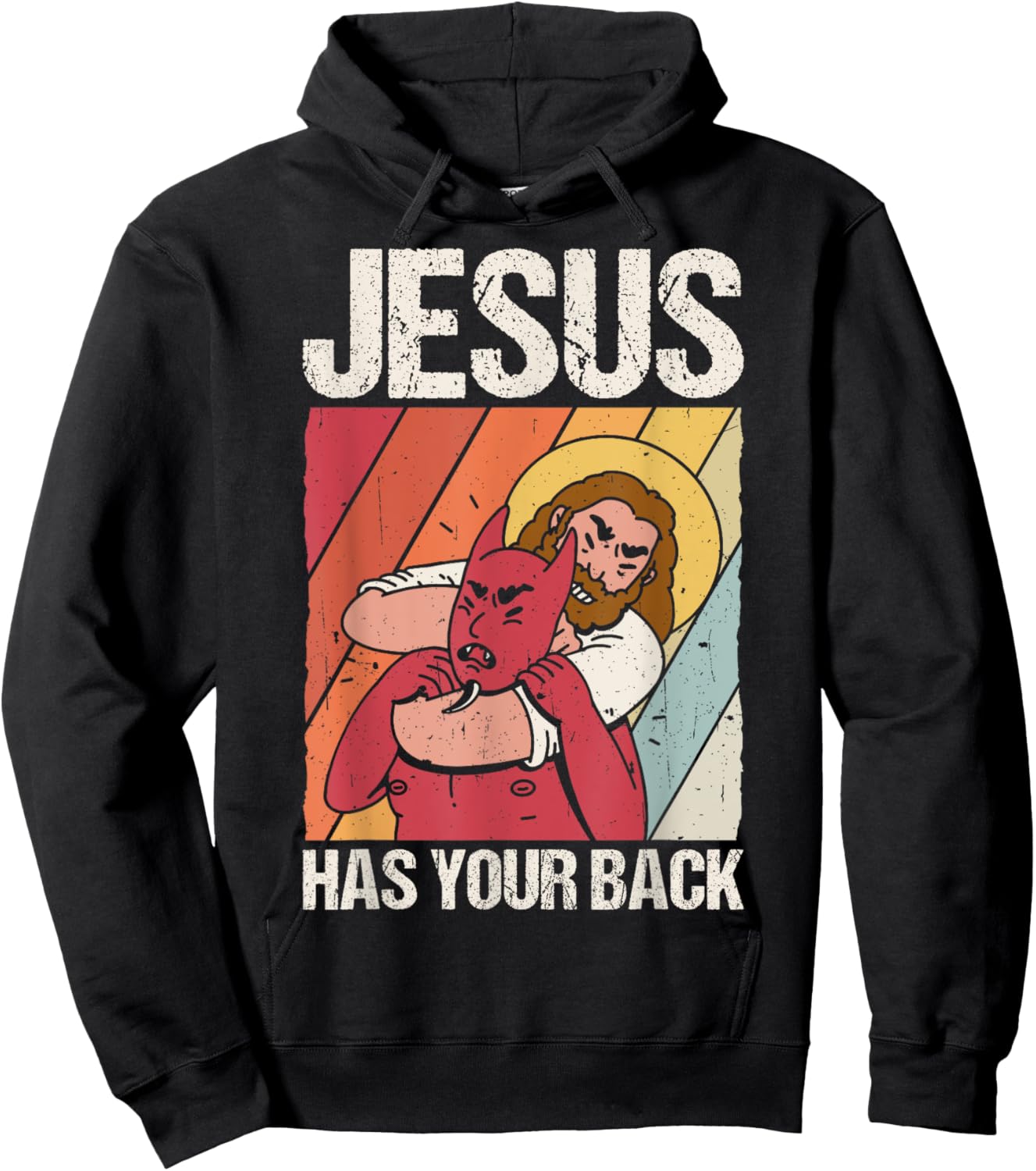 JESUS HAS YOUR BACK Christian Jiu Jitsu Hoodie - Hoodie | Black