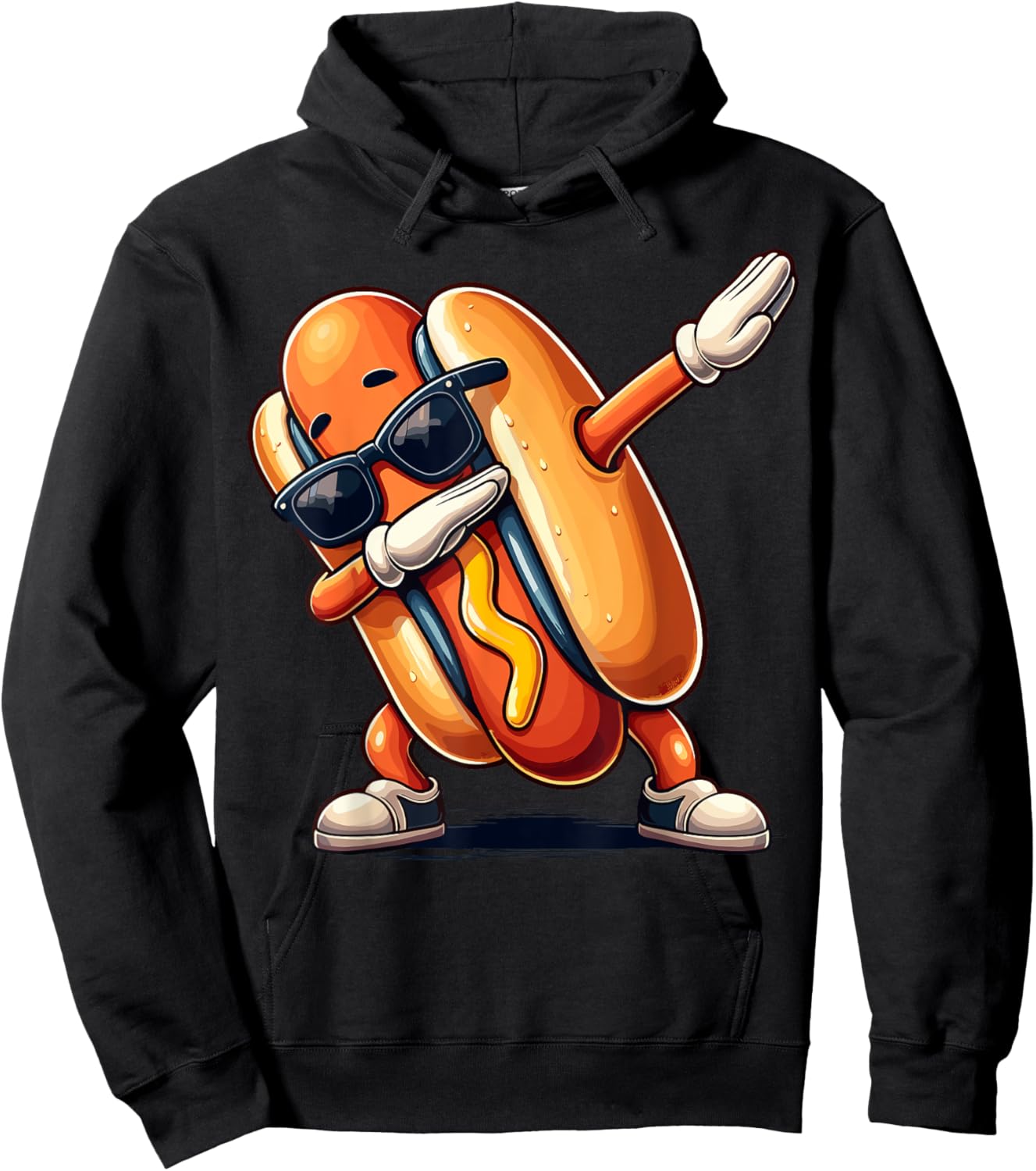 Cool Hot dog Dabbing Funny Fast Food Hotdog Lovers Toddler Women Kids Hoodie - Hoodie | Black