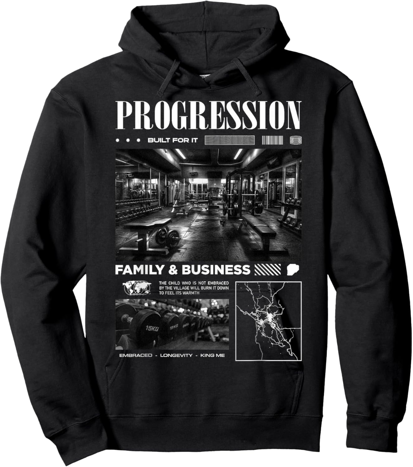 LY BRAND Gym Work Motivational -Adult - Black, Small, Short Sleeve, , Modern, Letter Print, Gym, Lightweight, Moisture Wicking Hoodie - Hoodie | Black