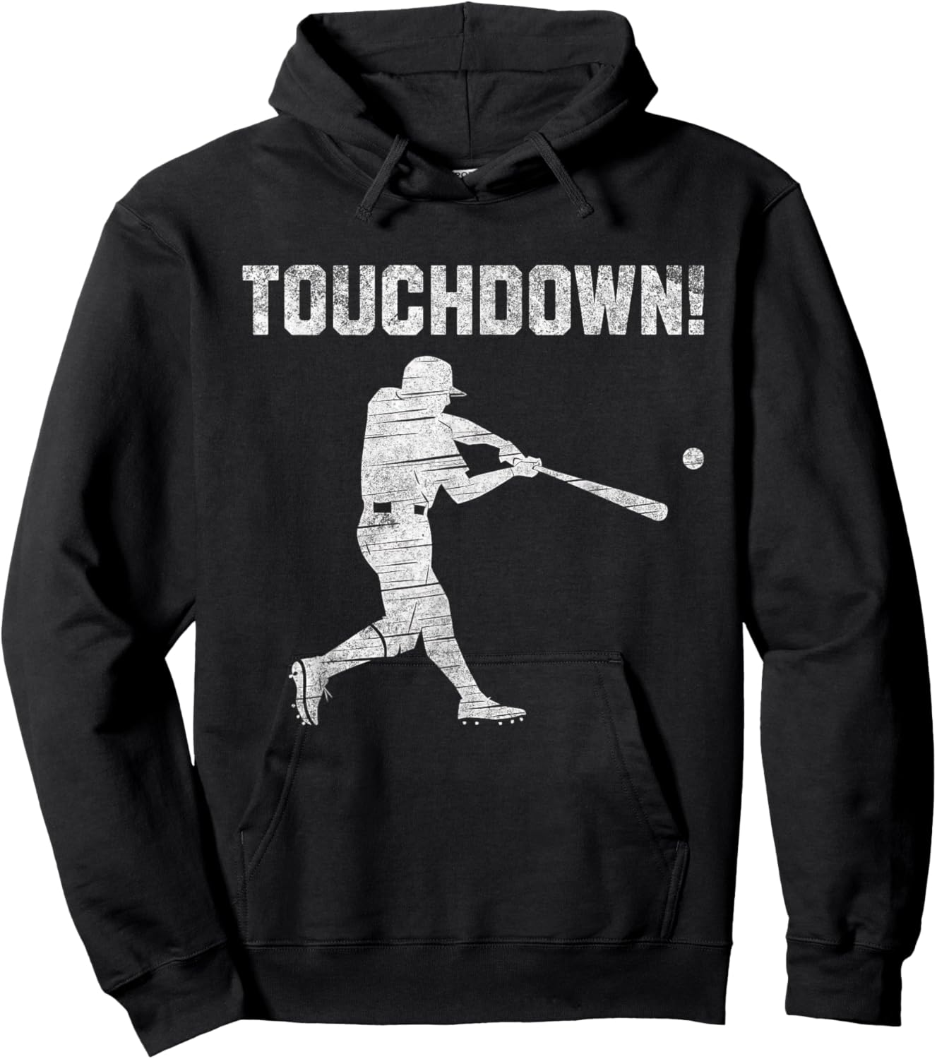 Touchdown Baseball Men Touch Down Funny Ironic Baseball Hoodie - Hoodie | Black