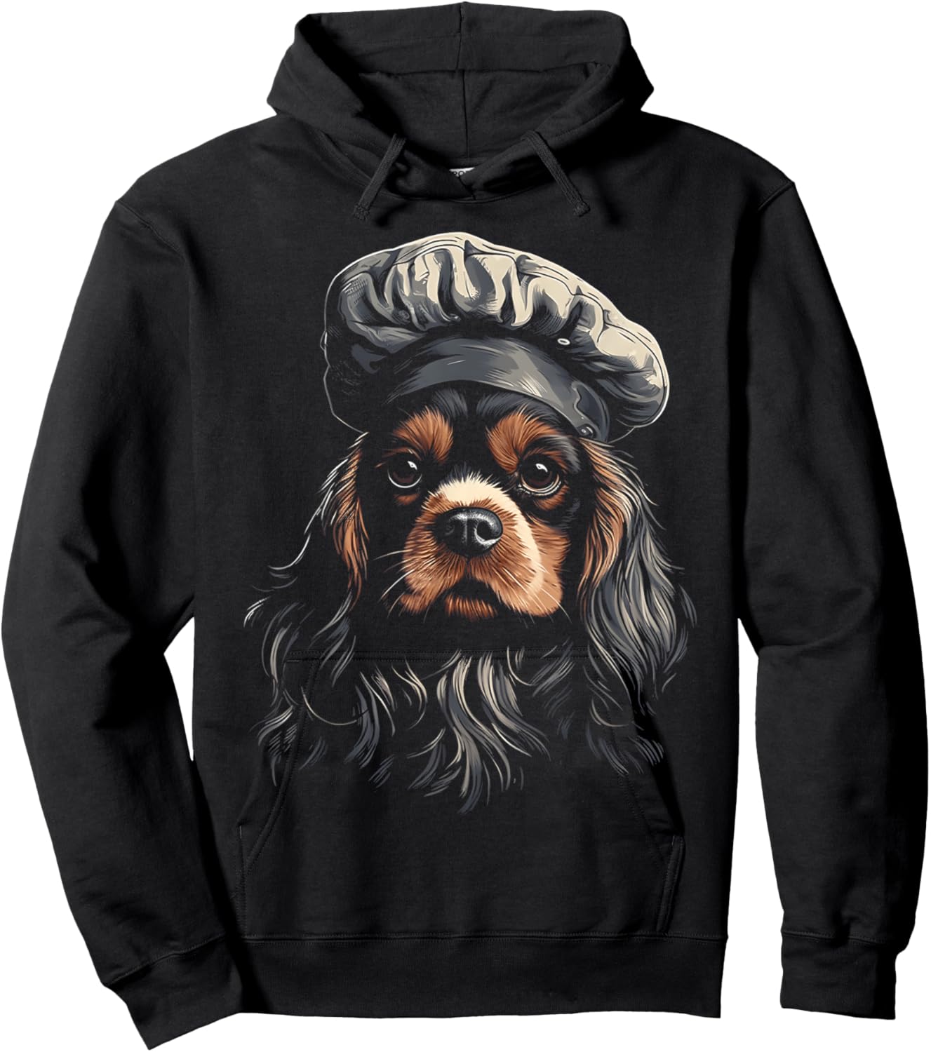 Cavalier King Charles Spaniel Chef Dog Dad Cooking For Baker Women Kids Hoodie - Hoodie | Black