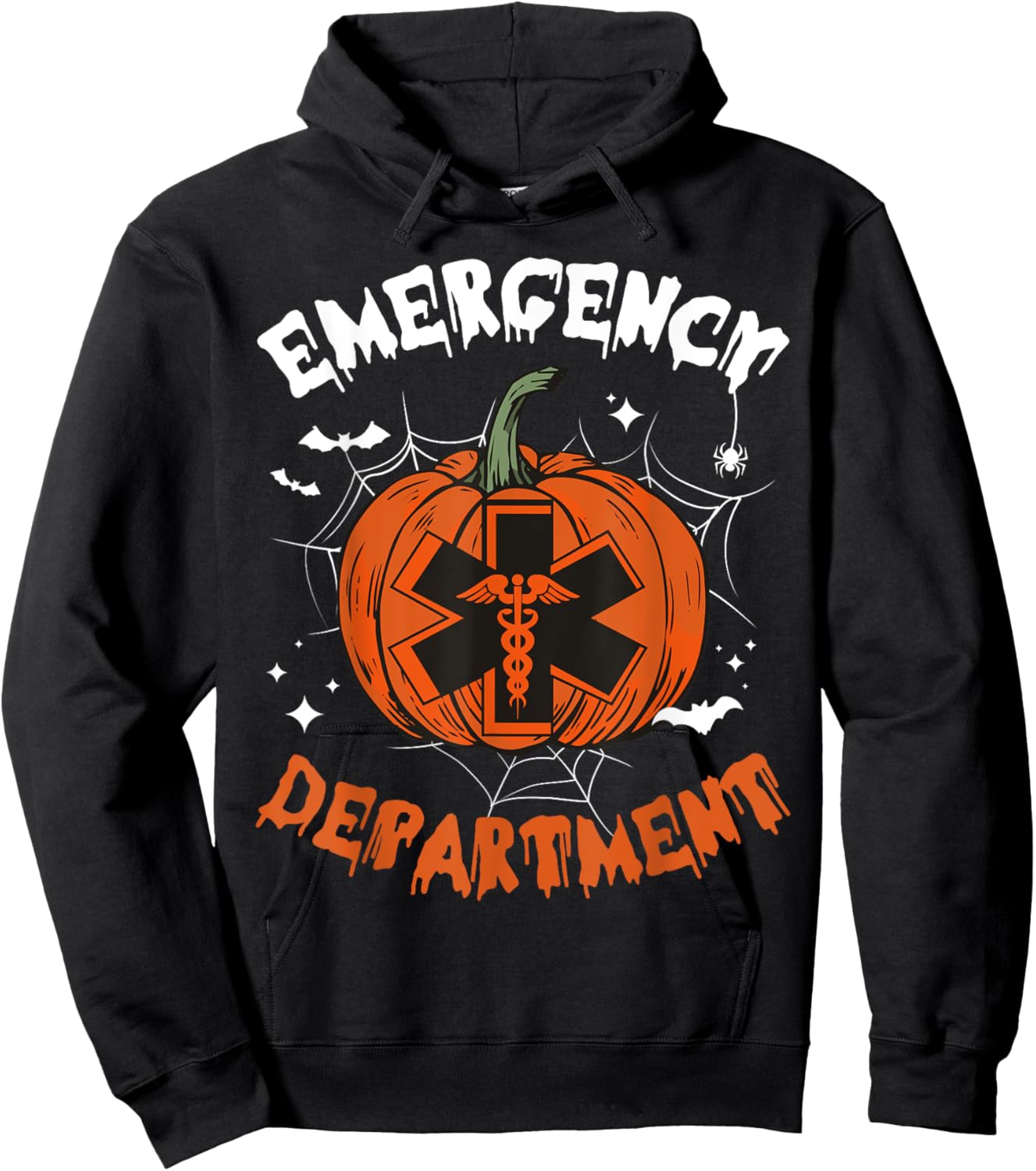 Cute Emergency Department Spooky Season Pumpkin Halloween Hoodie - Hoodie | Black