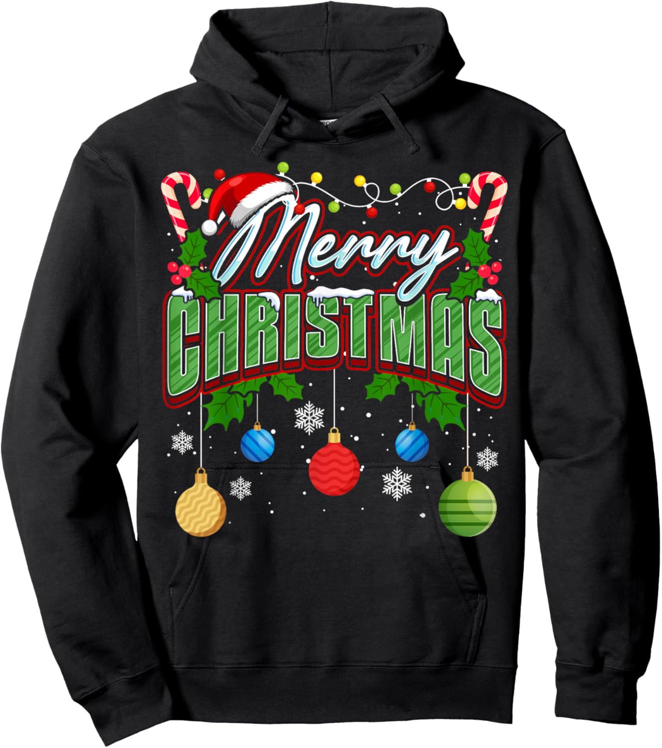 Merry Christmas Matching Family Merry Christmas Xmas Hoodie - Hoodie | Black