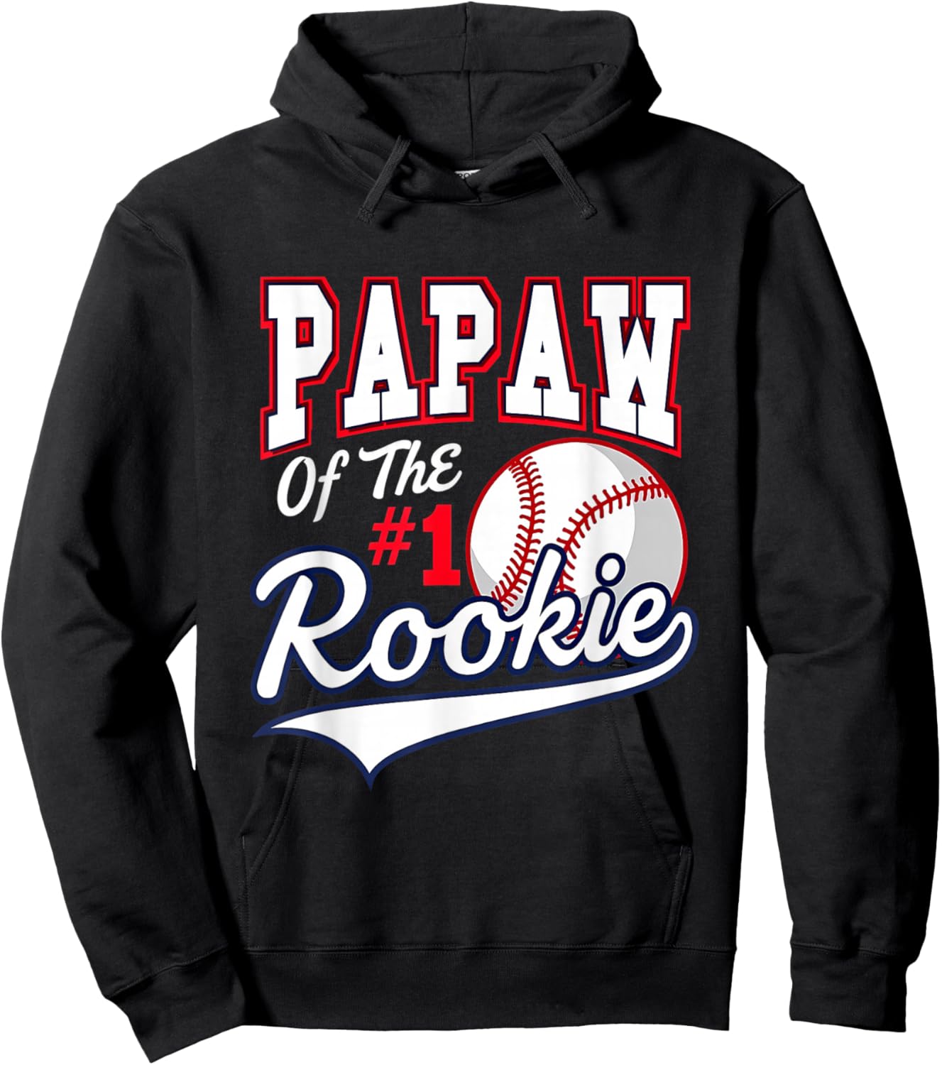 Retro Grandpa Papaw Of The Number 1 Rookie Baseball Hoodie - Hoodie | Black