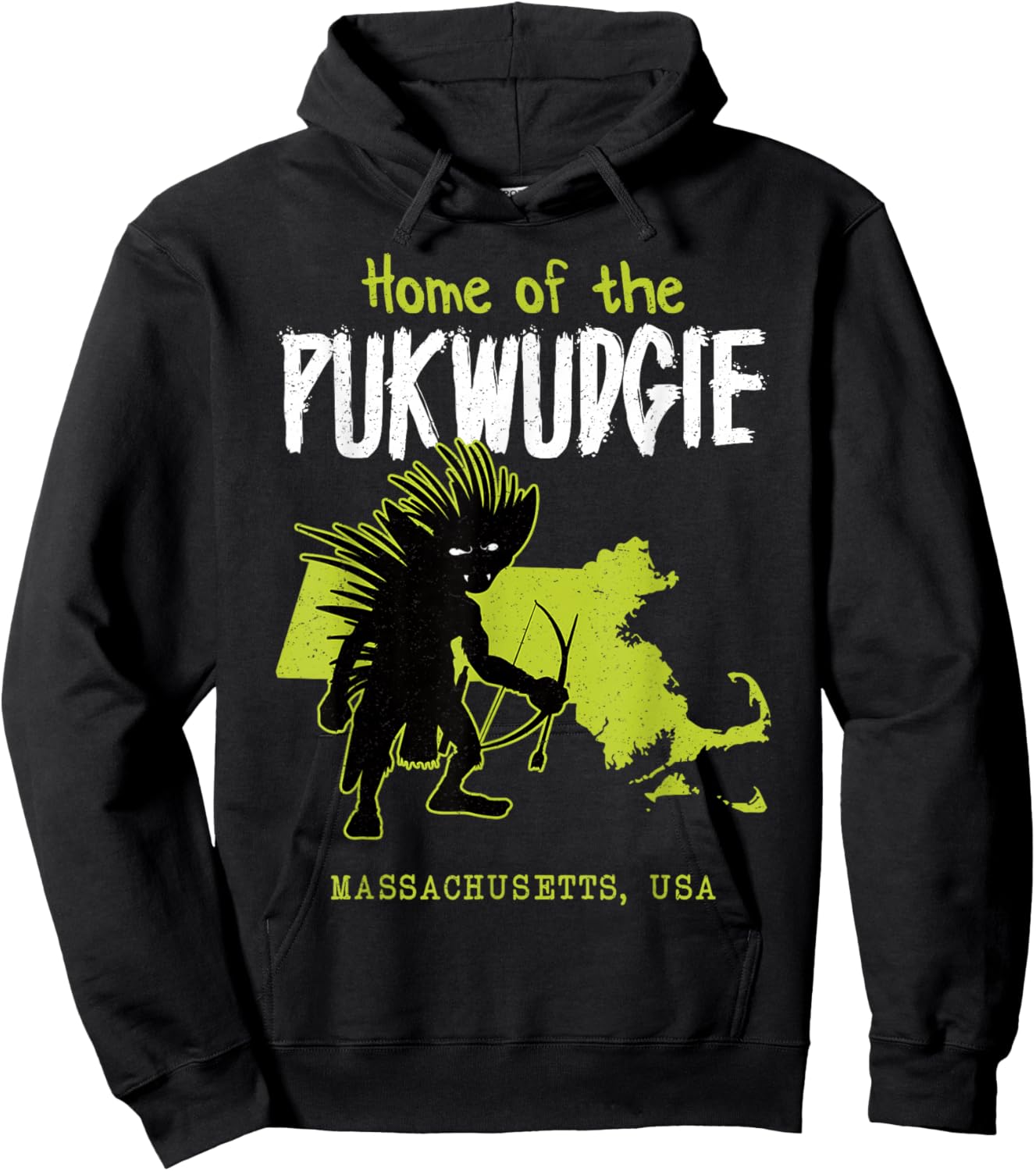 Home Of The Pukwudgie Massachusetts State American Cryptid Hoodie - Hoodie | Black